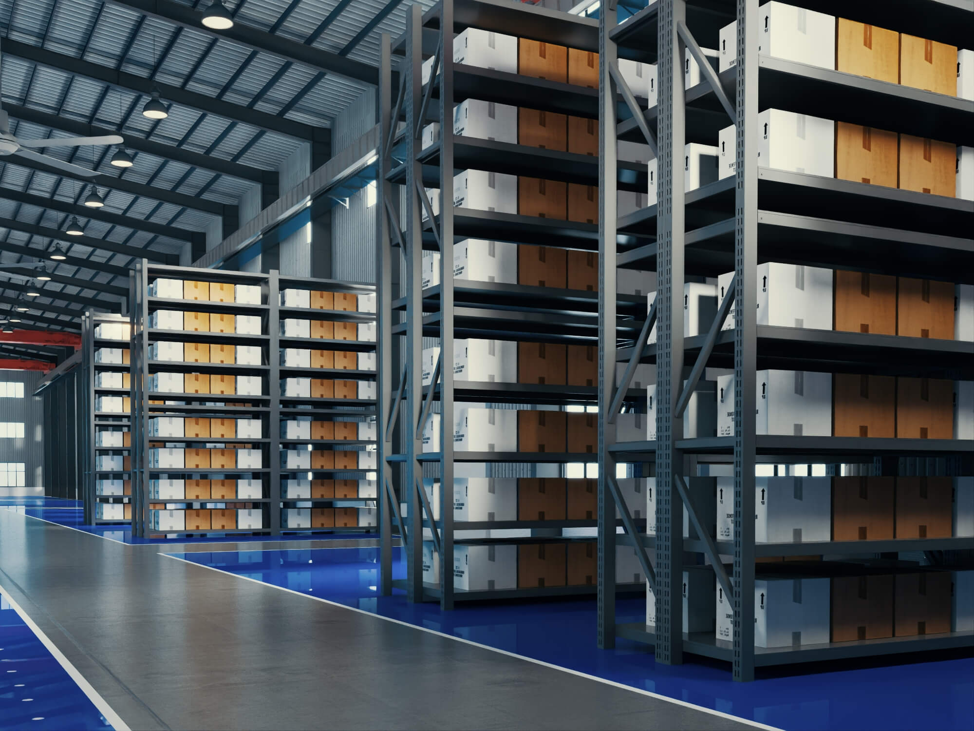 Industrial Warehouse Interior Scene 3D Model 3D Model