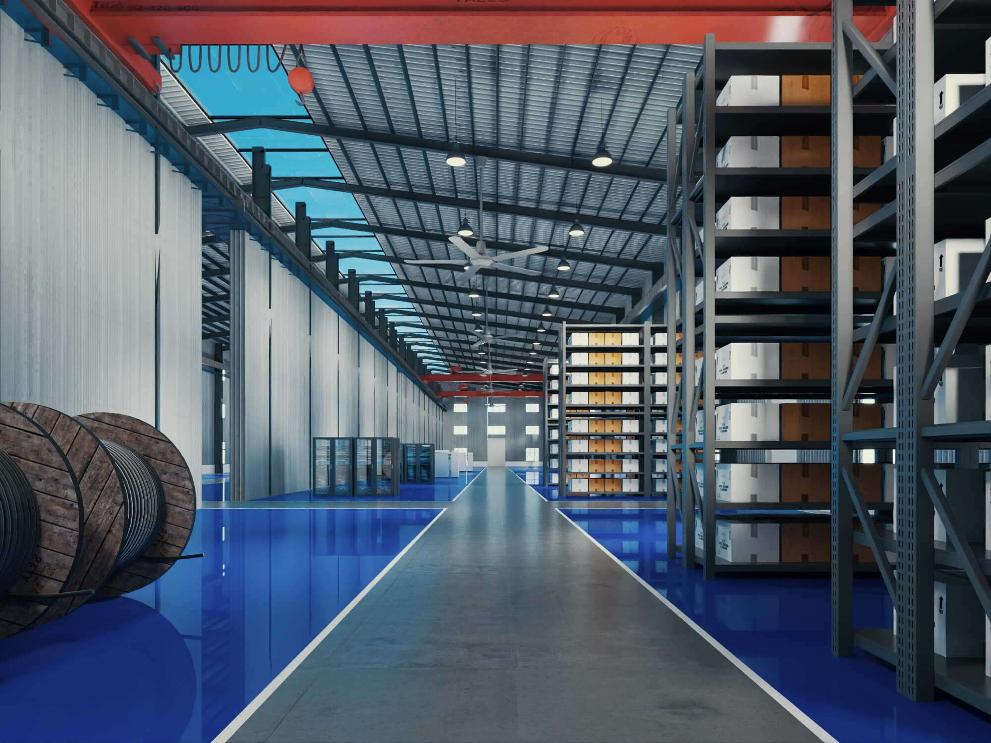 Industrial Warehouse Interior Scene 3D Model 3D Model