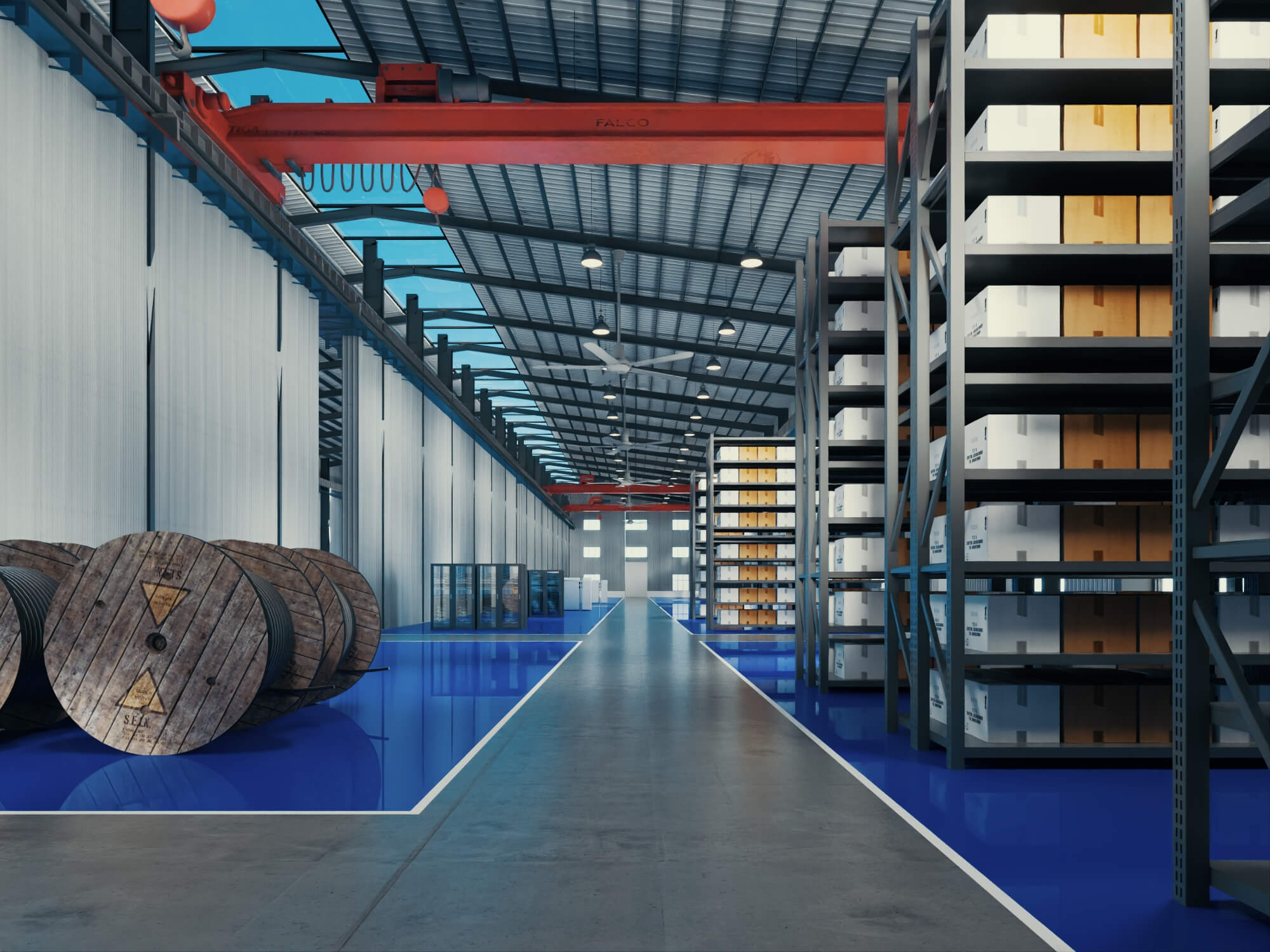 Industrial Warehouse Interior Scene 3D Model 3D Model