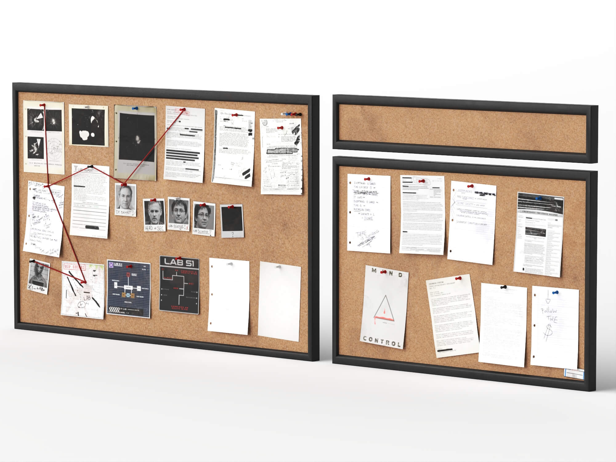 Investigation Cork Board 3D Model 3D Model