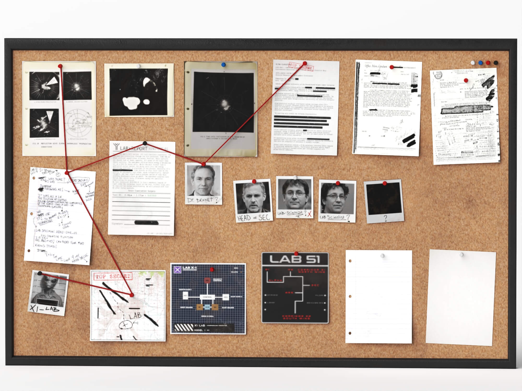 Investigation Cork Board 3D Model 3D Model