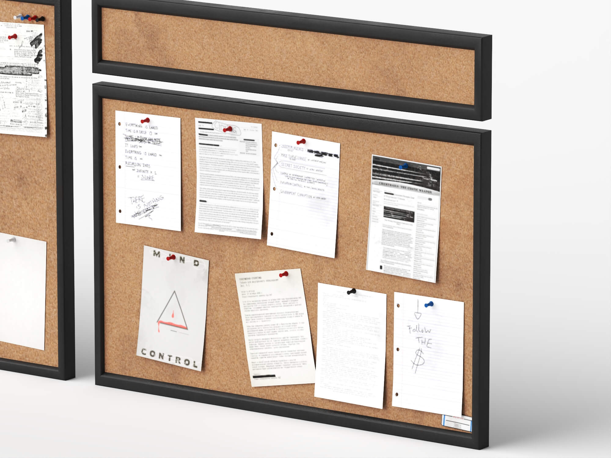 Investigation Cork Board 3D Model 3D Model