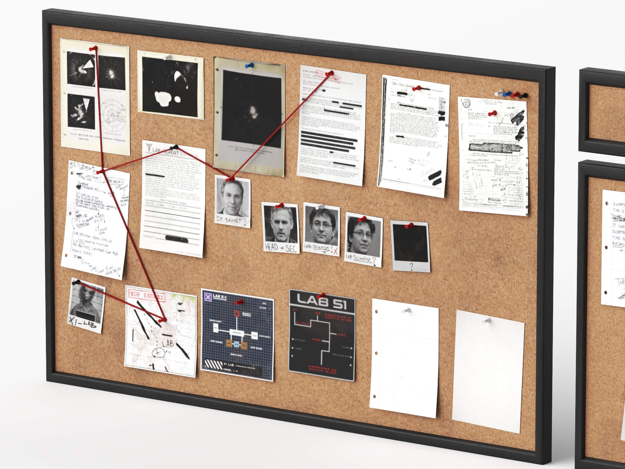 Investigation Cork Board 3D Model 3D Model