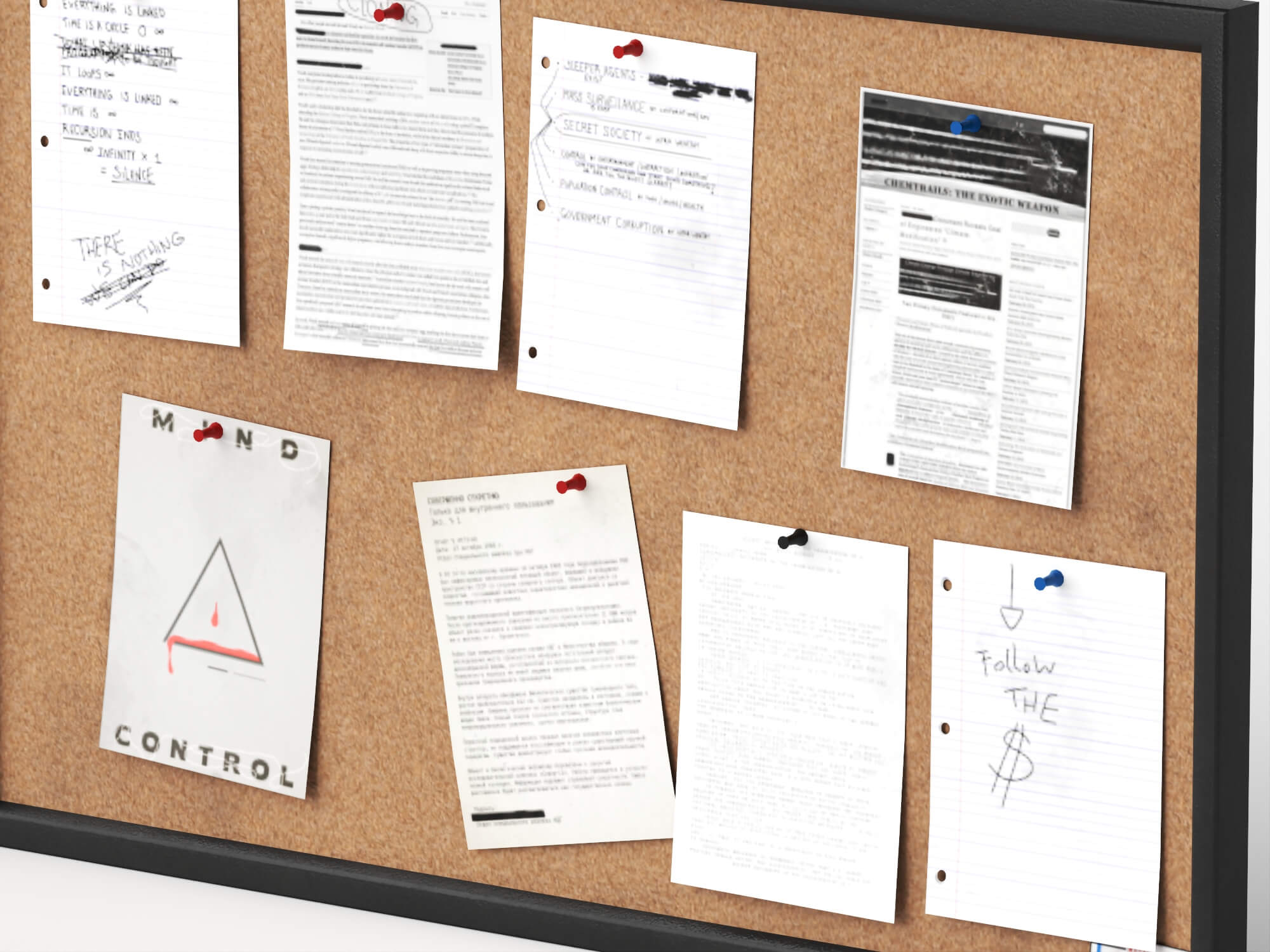Investigation Cork Board 3D Model 3D Model