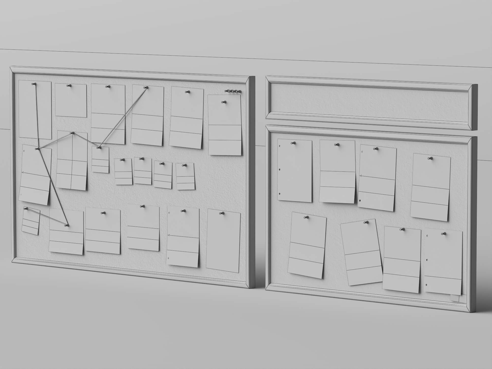 Investigation Cork Board 3D Model 3D Model