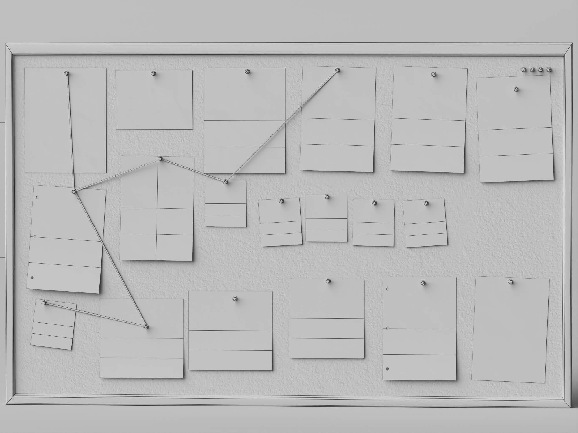 Investigation Cork Board 3D Model 3D Model