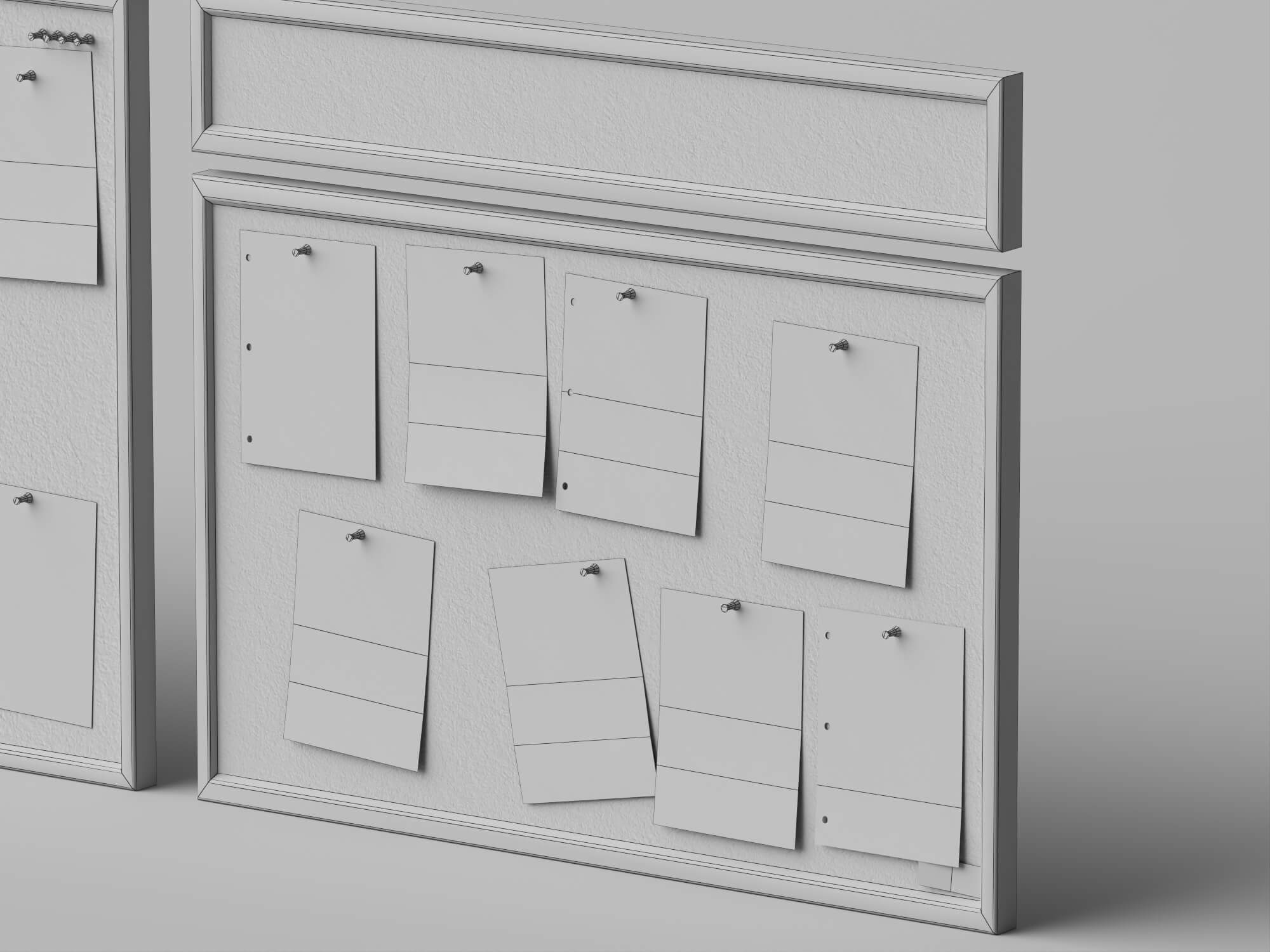 Investigation Cork Board 3D Model 3D Model