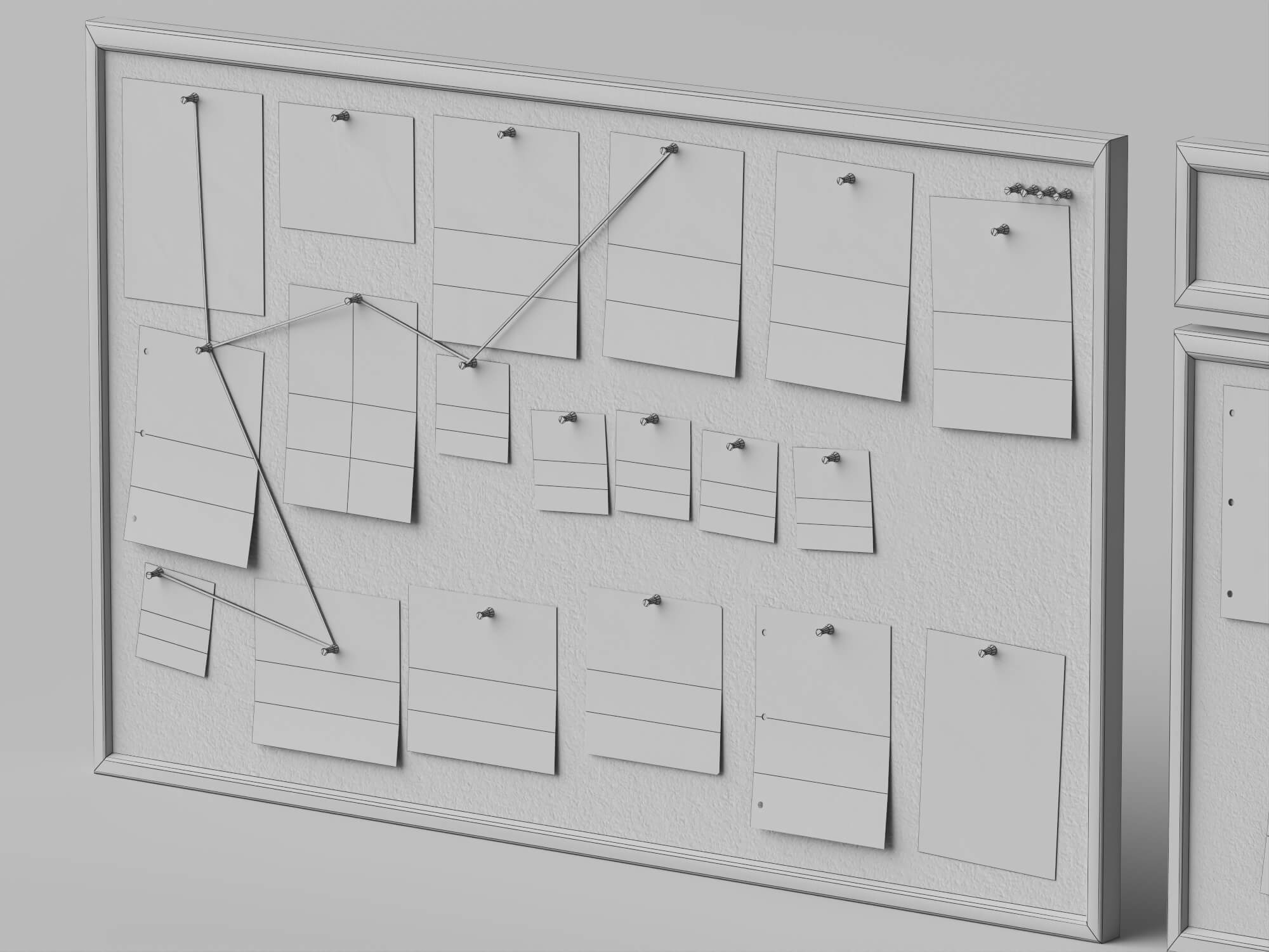 Investigation Cork Board 3D Model 3D Model