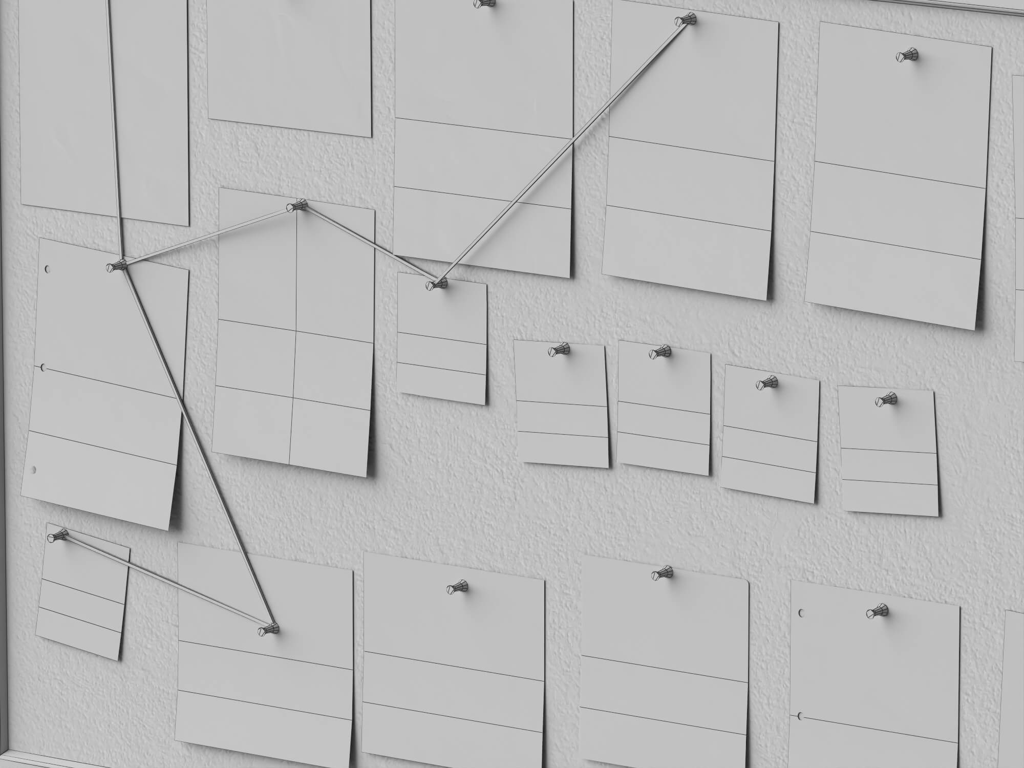 Investigation Cork Board 3D Model 3D Model