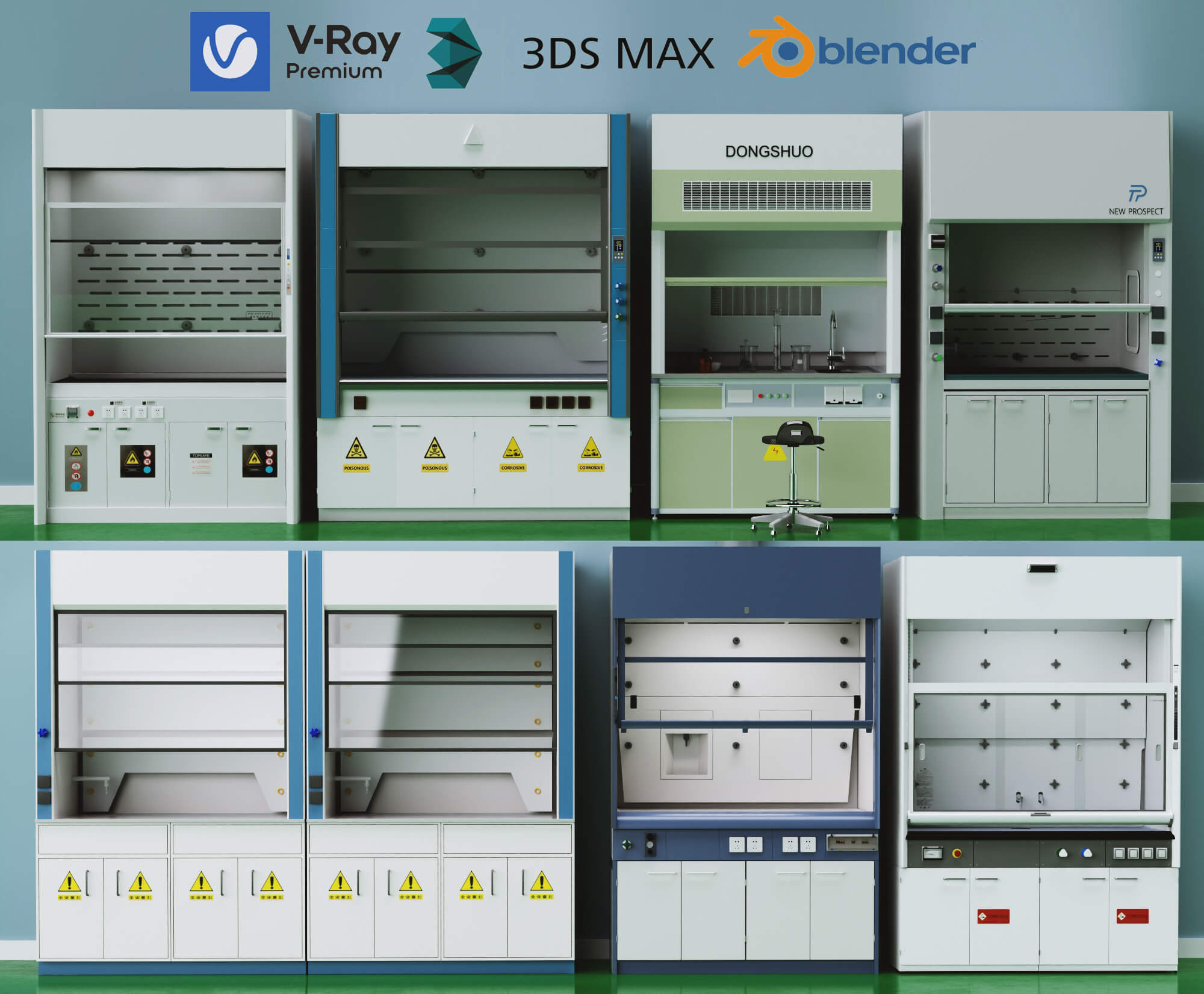 Laboratory Fume Hood Asset Pack 3D Model