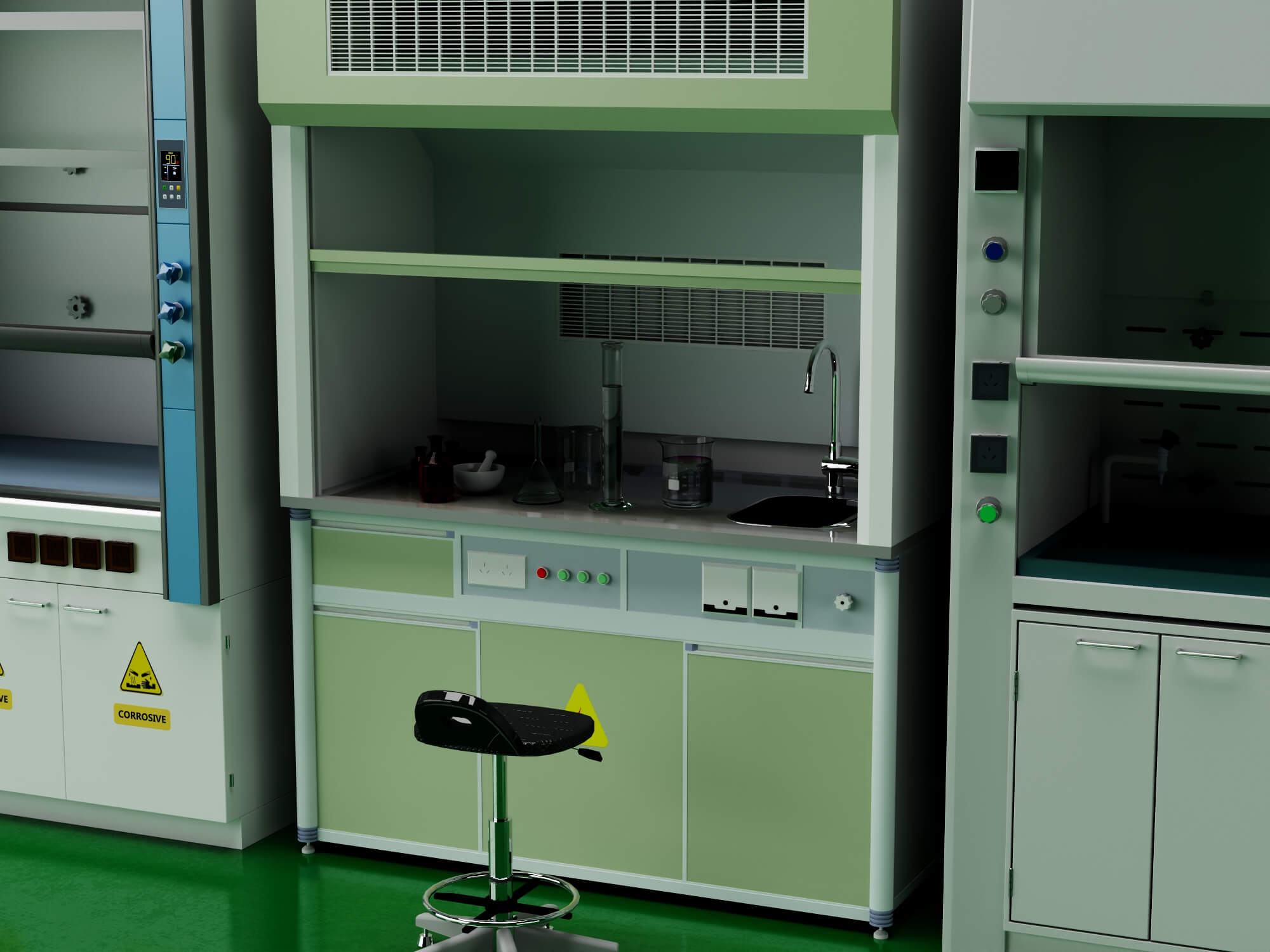Laboratory Fume Hood Asset Pack 3D Model