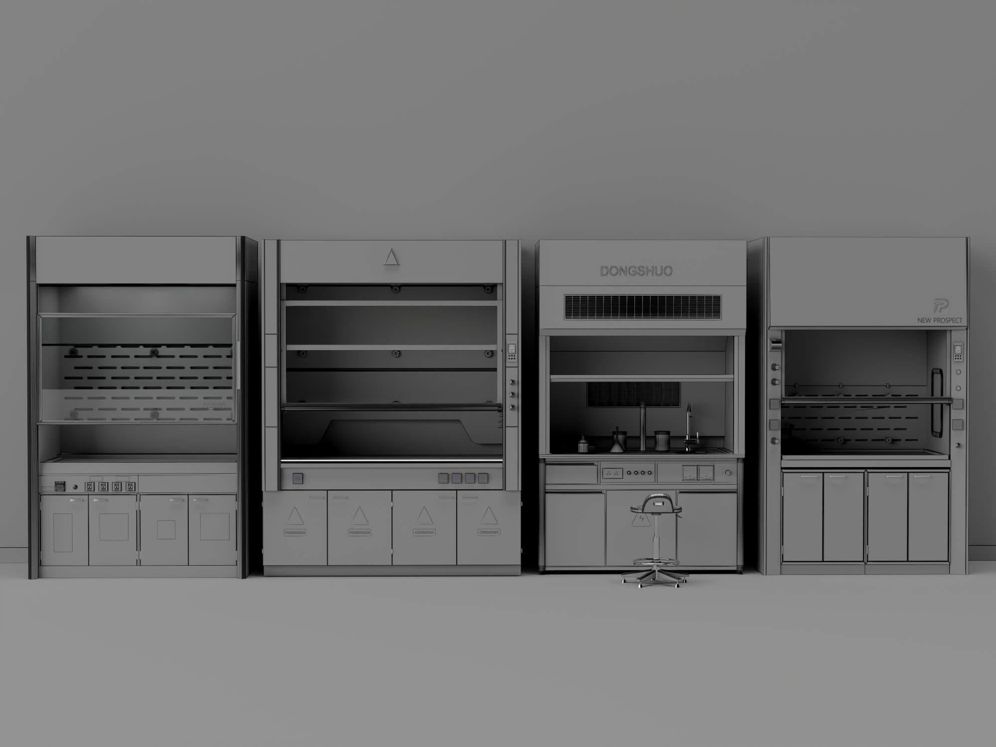 Laboratory Fume Hood Asset Pack 3D Model