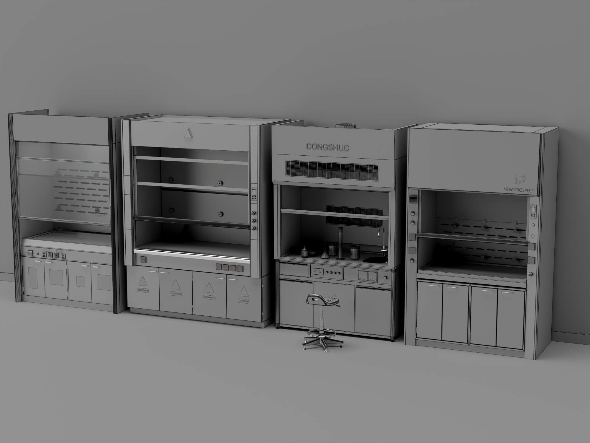Laboratory Fume Hood Asset Pack 3D Model