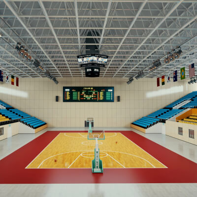 Large Indoor Basketball Sports Arena