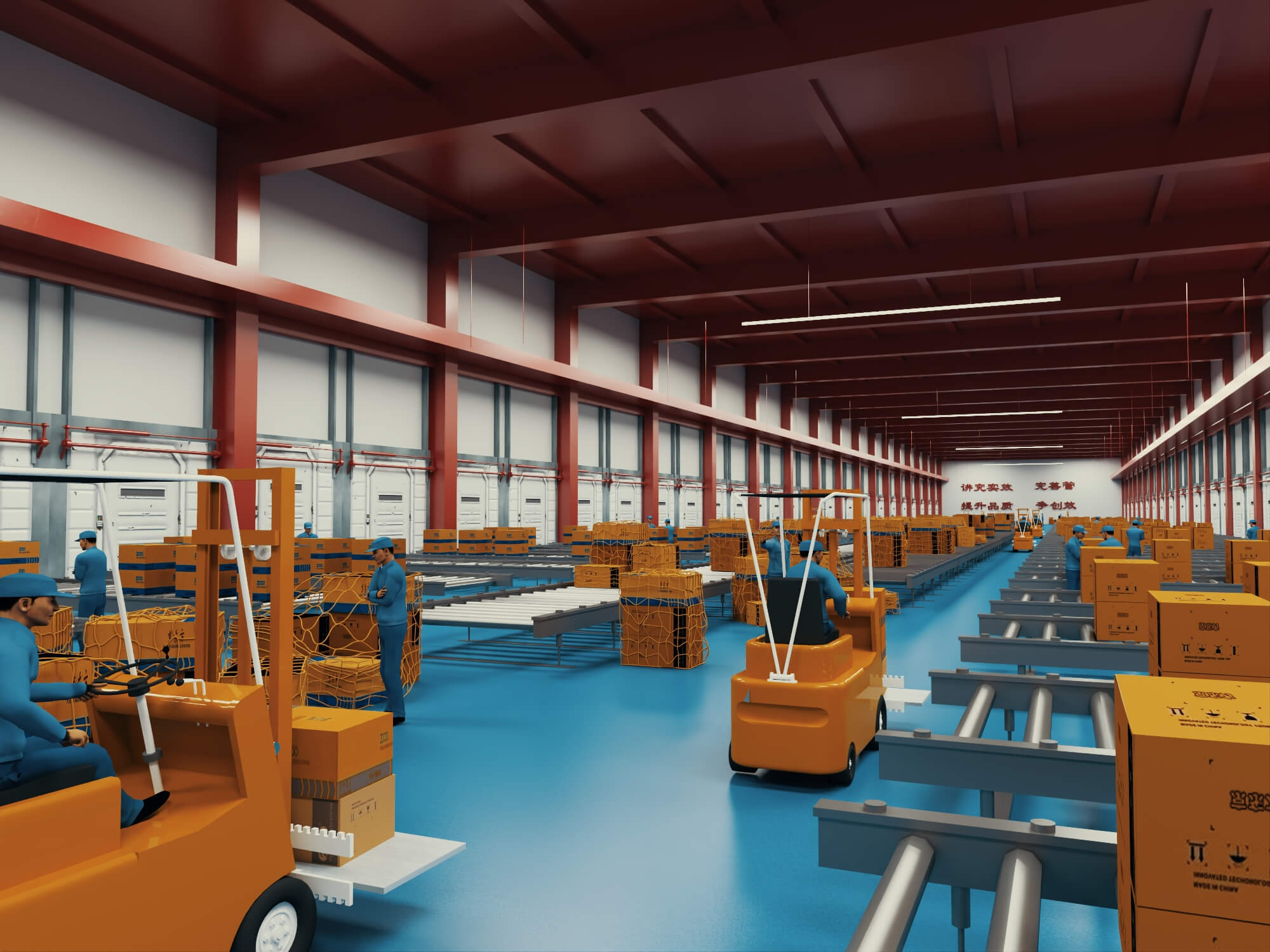 Logistics Warehouse Working Scene 3d Model 3D Model