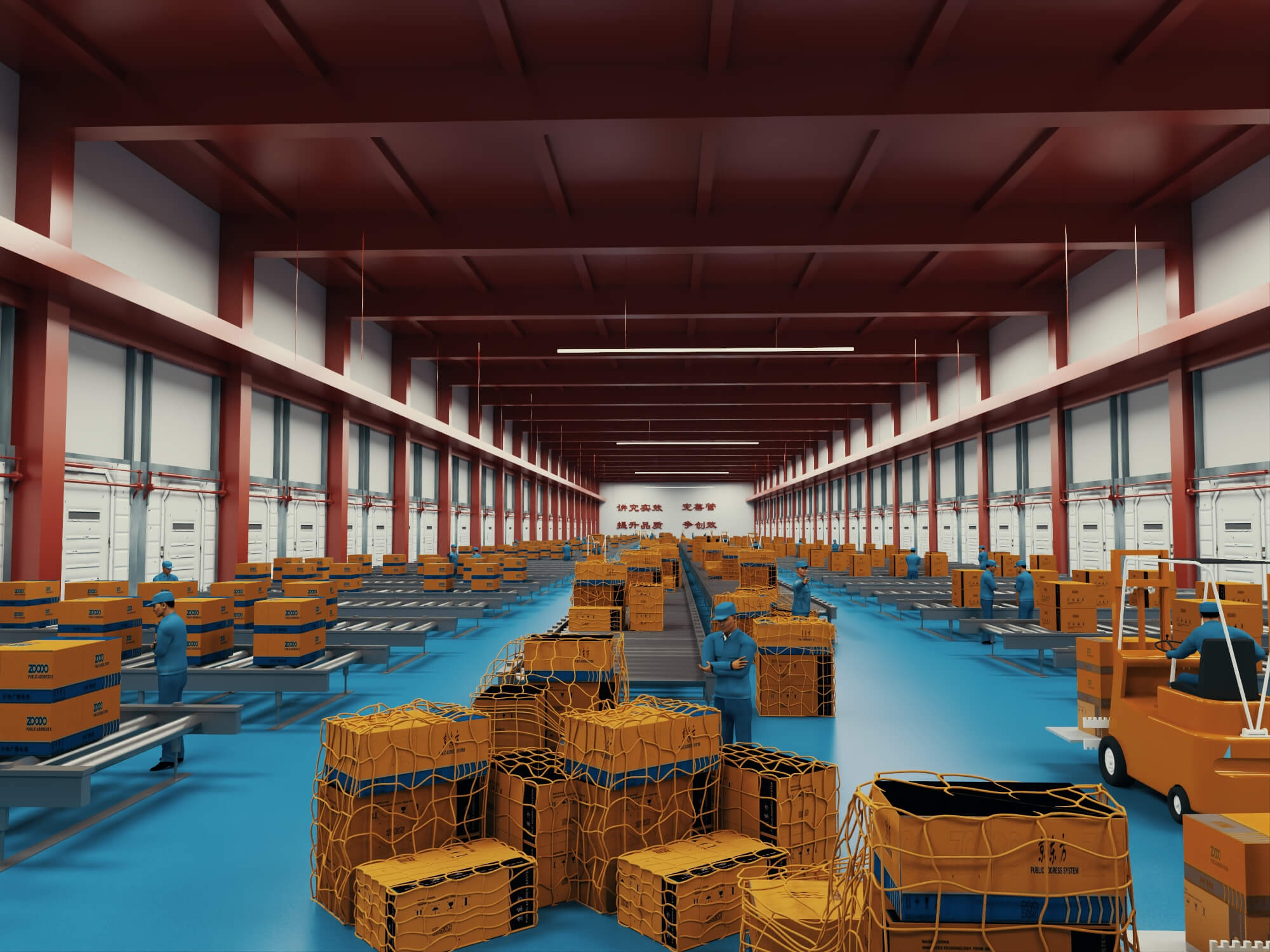 Logistics Warehouse Working Scene 3d Model 3D Model