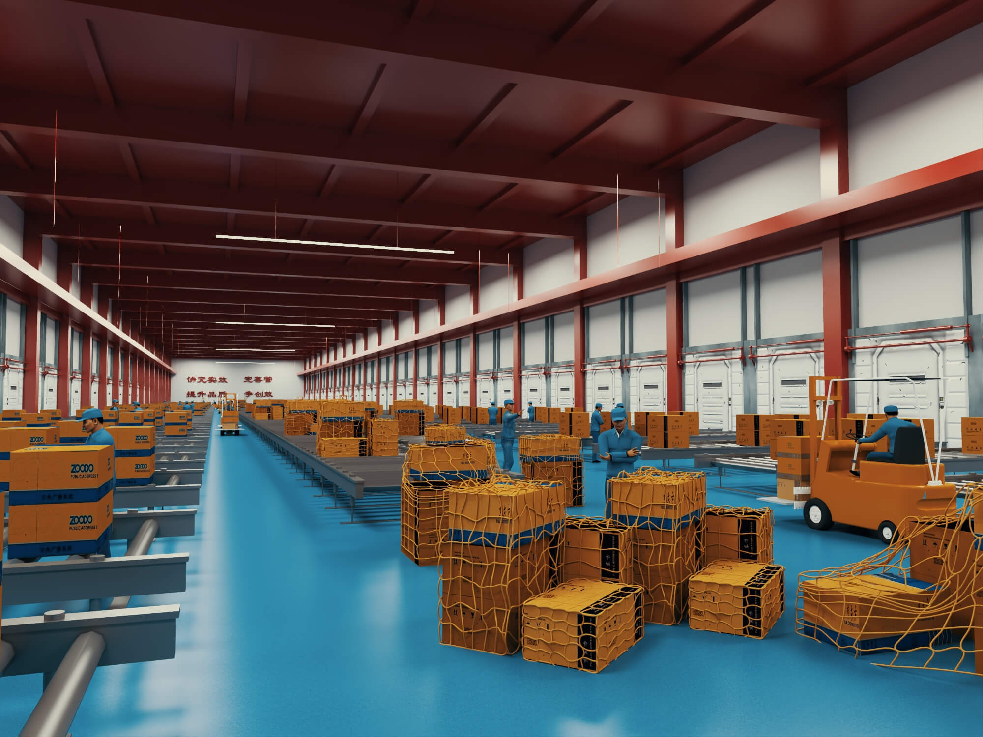 Logistics Warehouse Working Scene 3d Model 3D Model