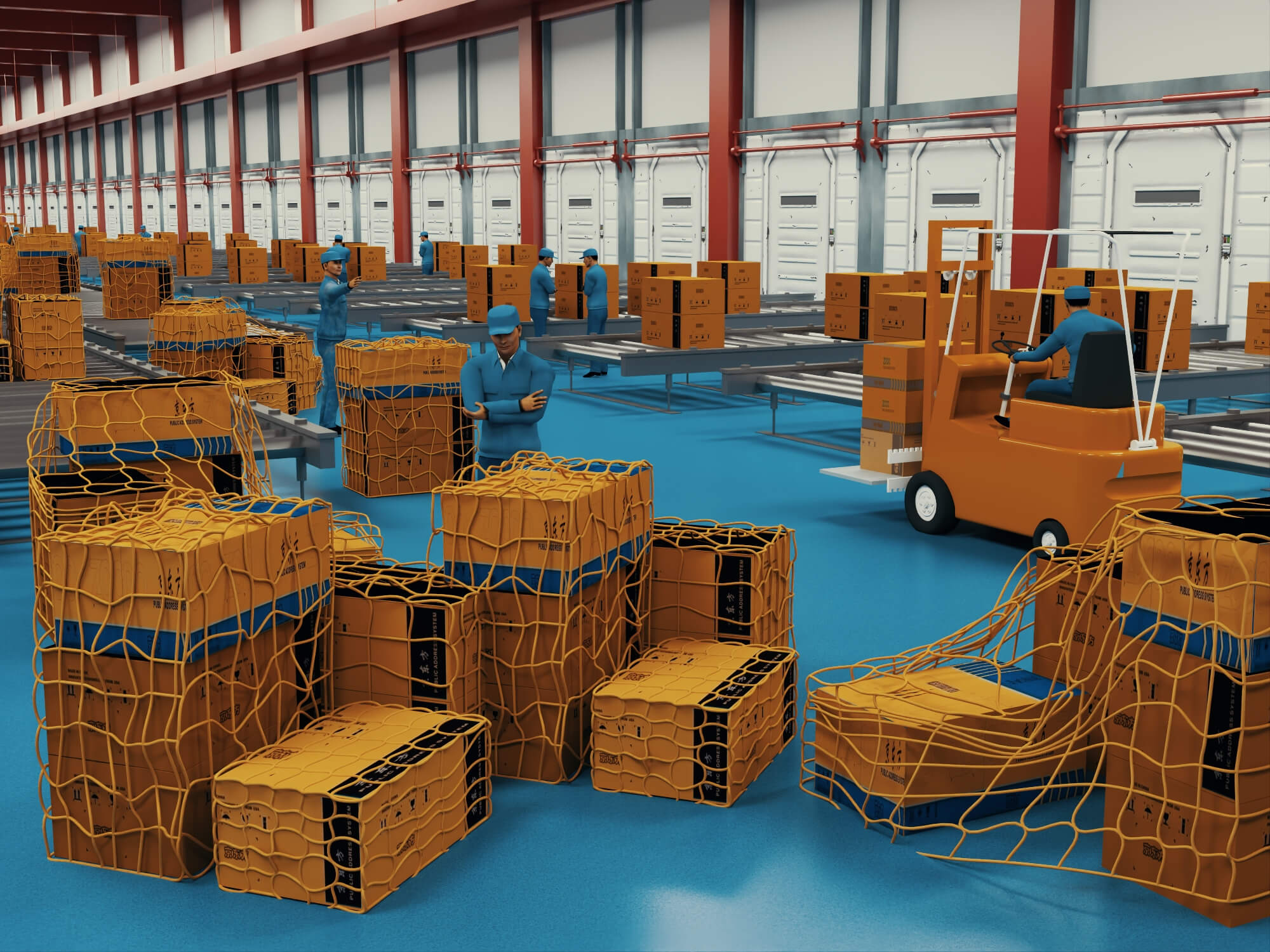 Logistics Warehouse Working Scene 3d Model 3D Model