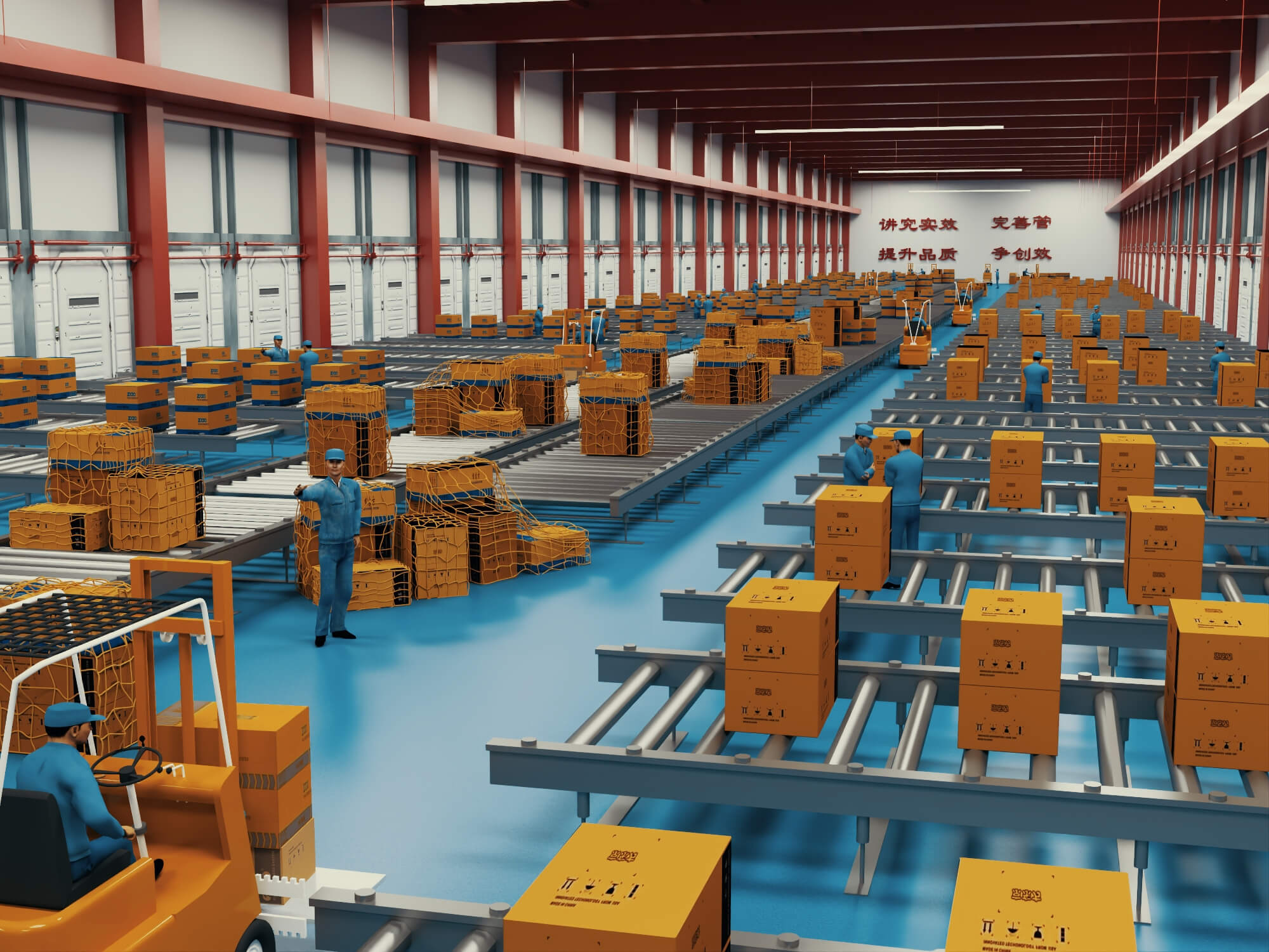 Logistics Warehouse Working Scene 3d Model 3D Model