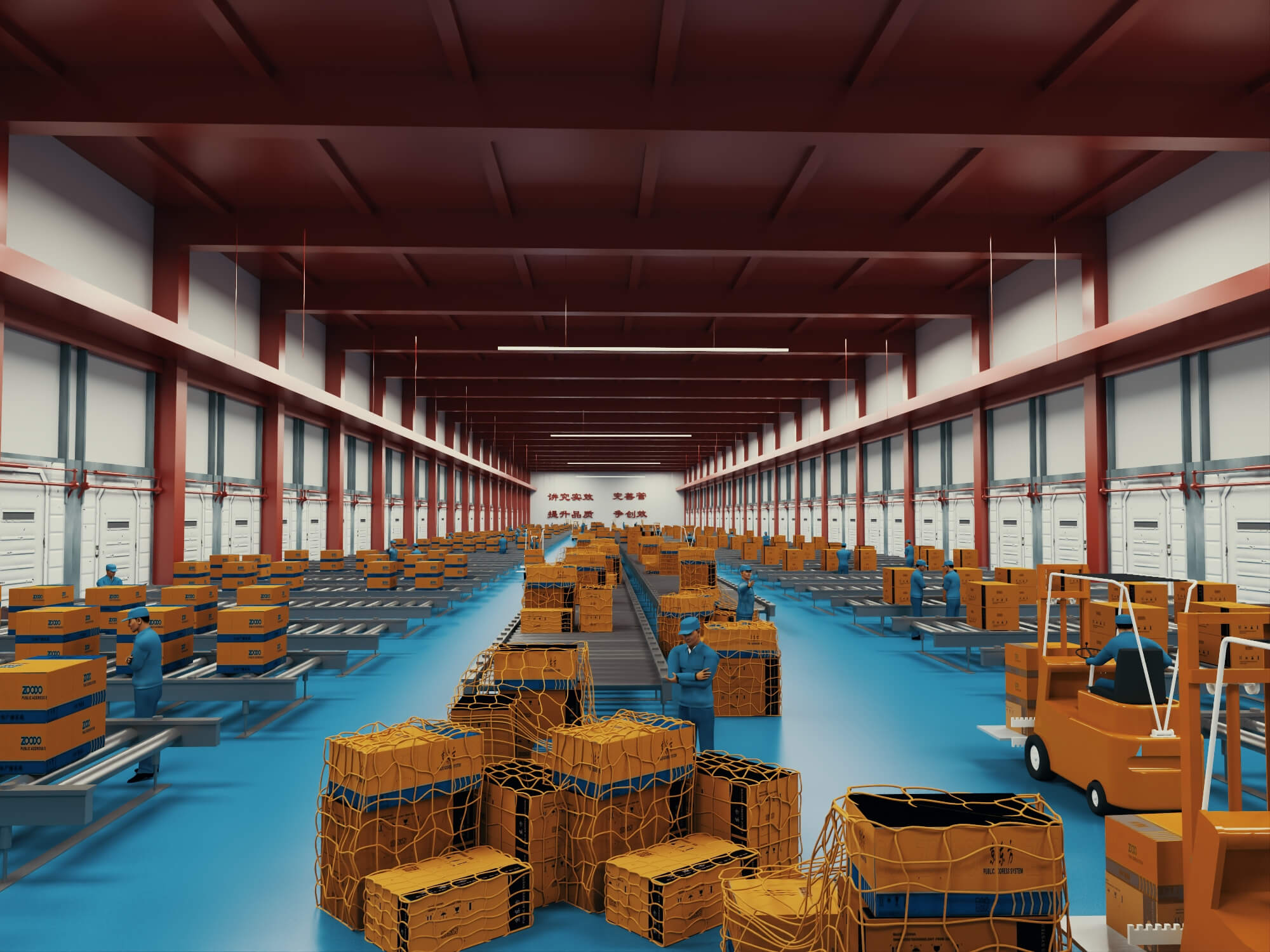 Logistics Warehouse Working Scene 3d Model 3D Model