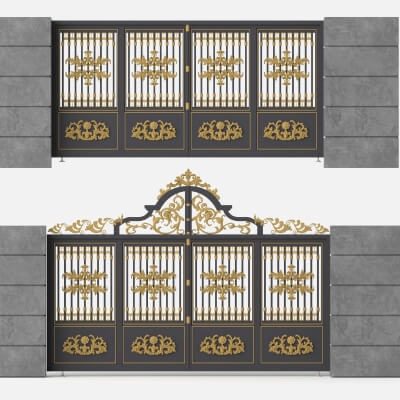 Luxury European Wrought Iron Gate Asset Pack