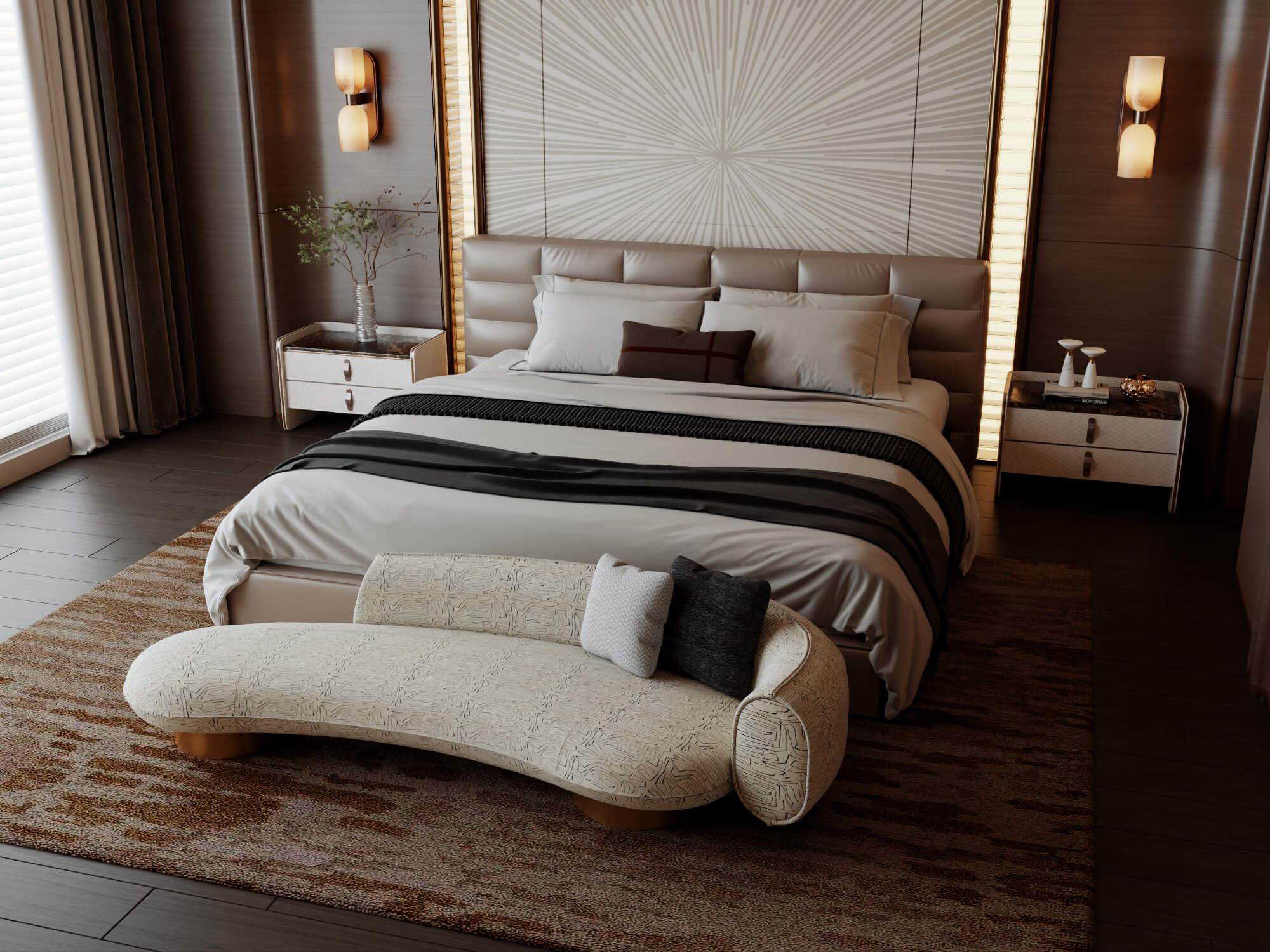 Luxury Modern Master Bedroom Interior 3D Model 3D Model