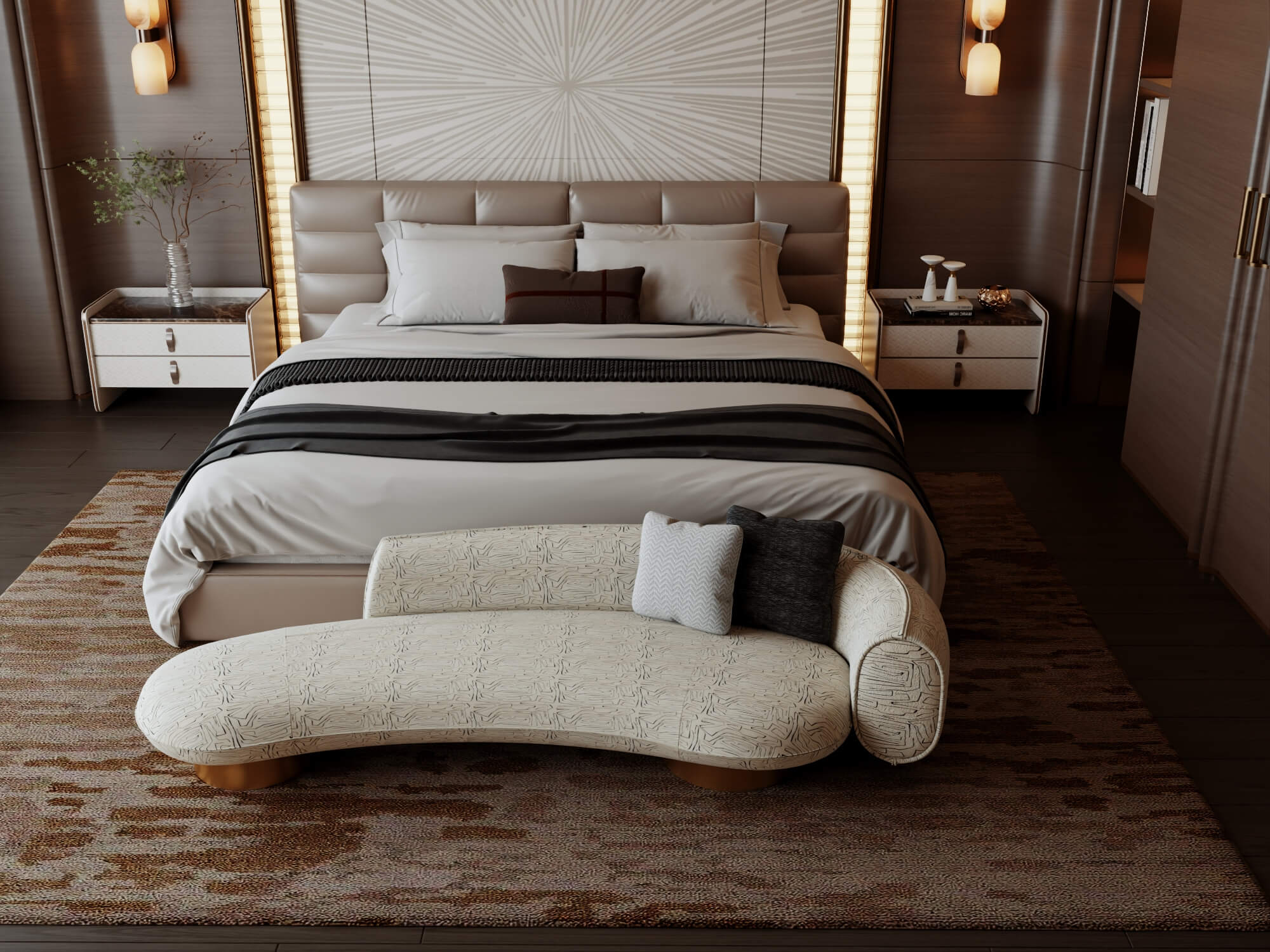 Luxury Modern Master Bedroom Interior 3D Model 3D Model