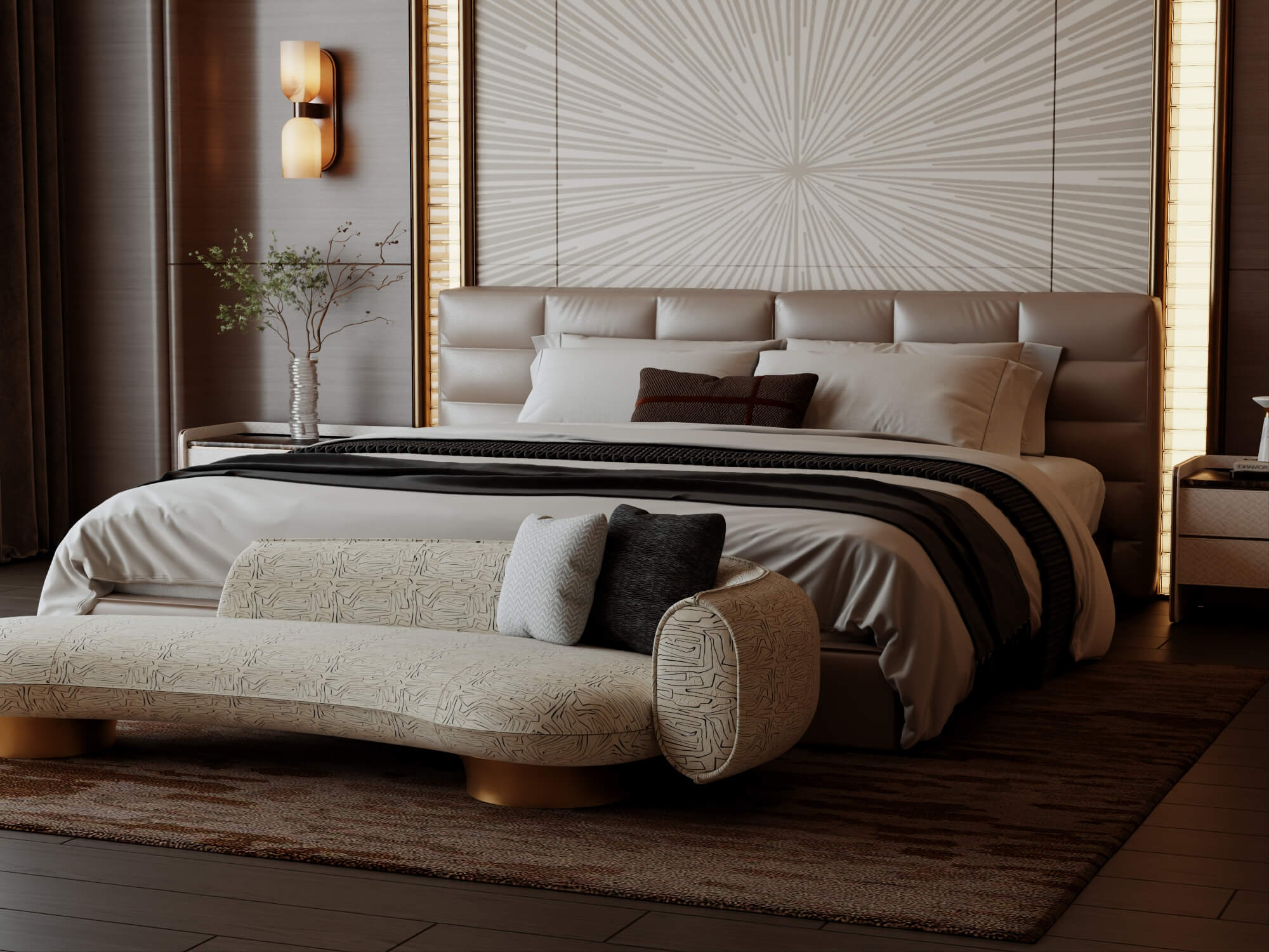 Luxury Modern Master Bedroom Interior 3D Model 3D Model
