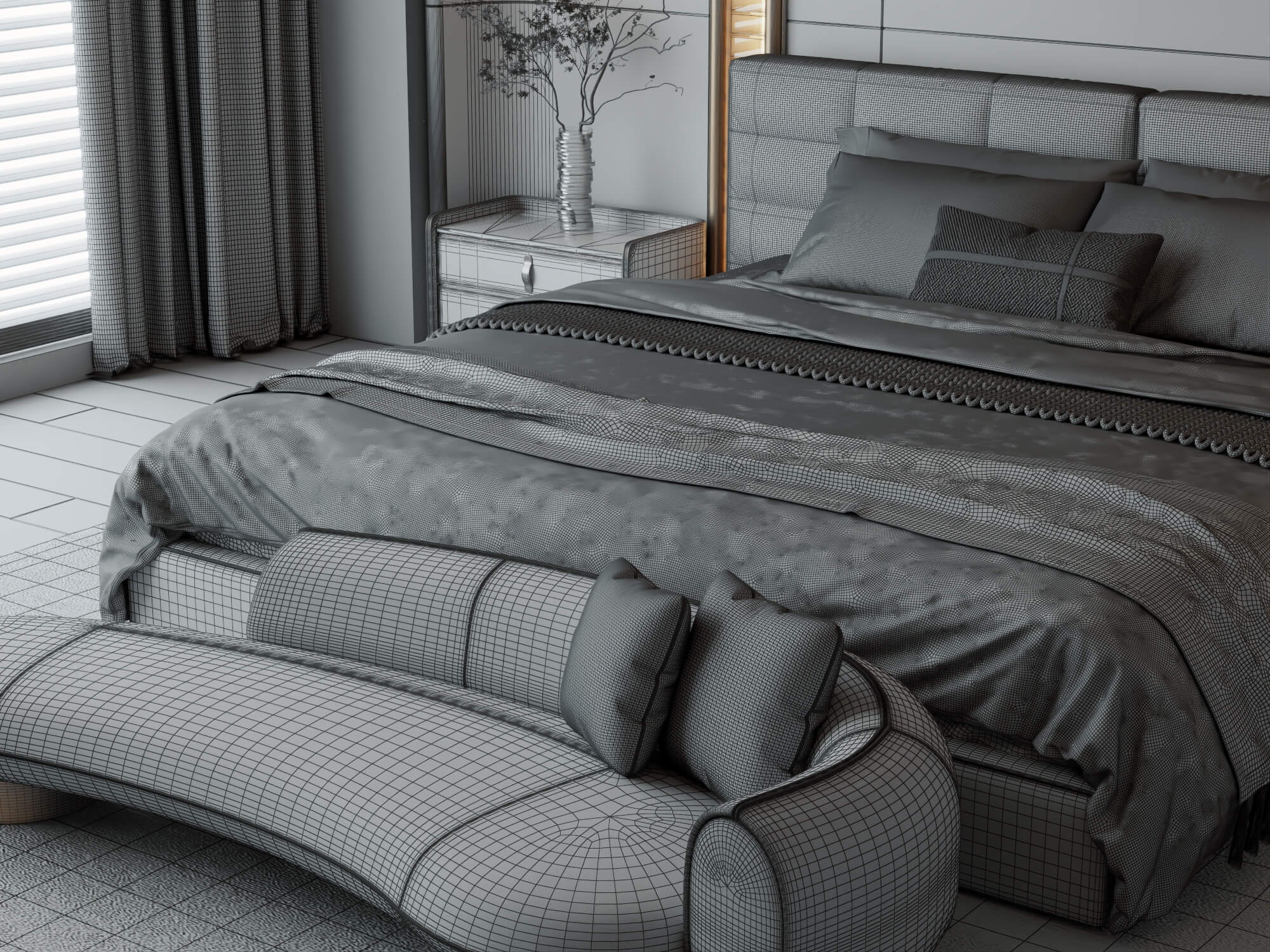 Luxury Modern Master Bedroom Interior 3D Model 3D Model
