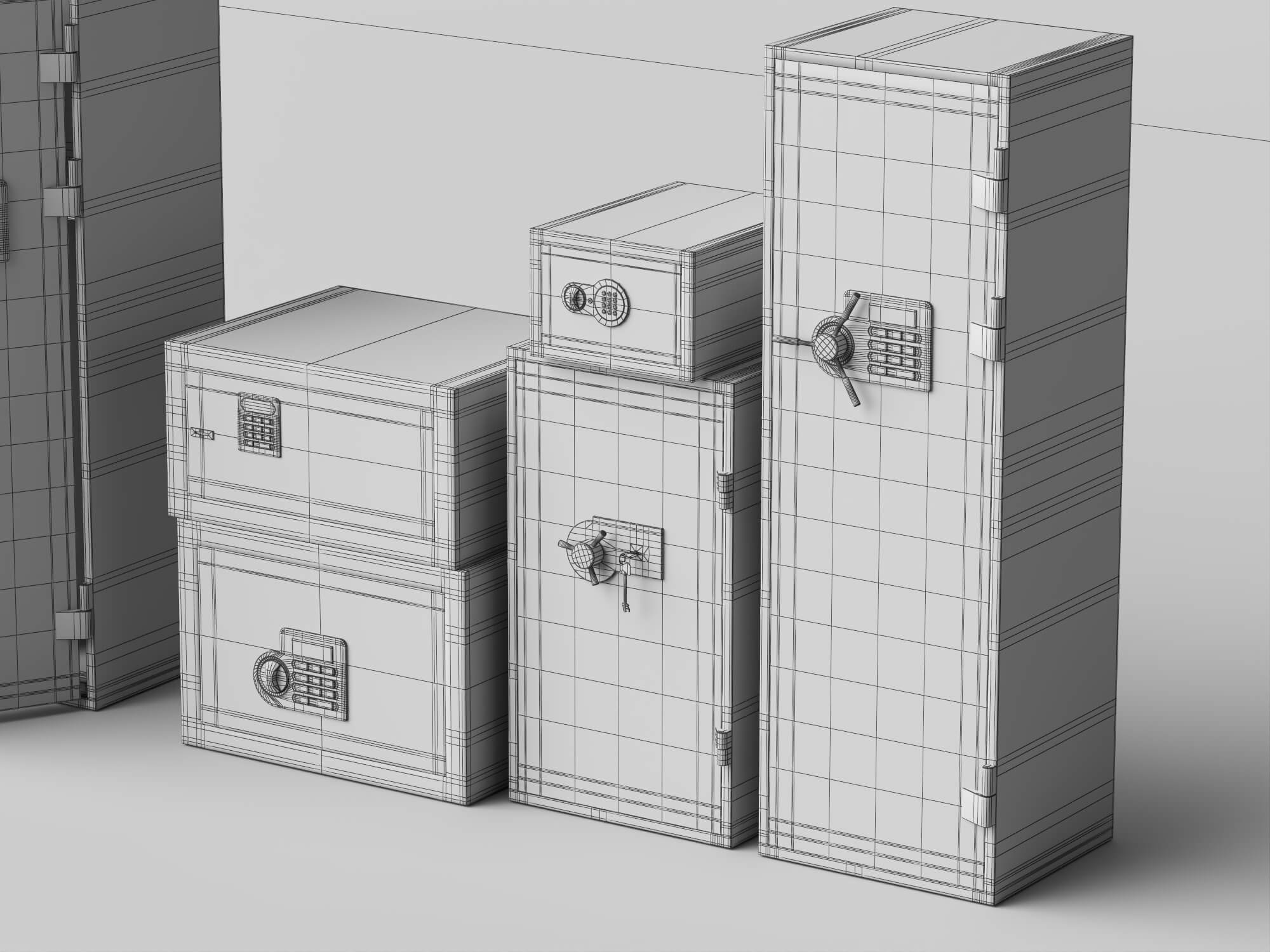 Modern Electronic Safes 3D Model Pack 3D Model