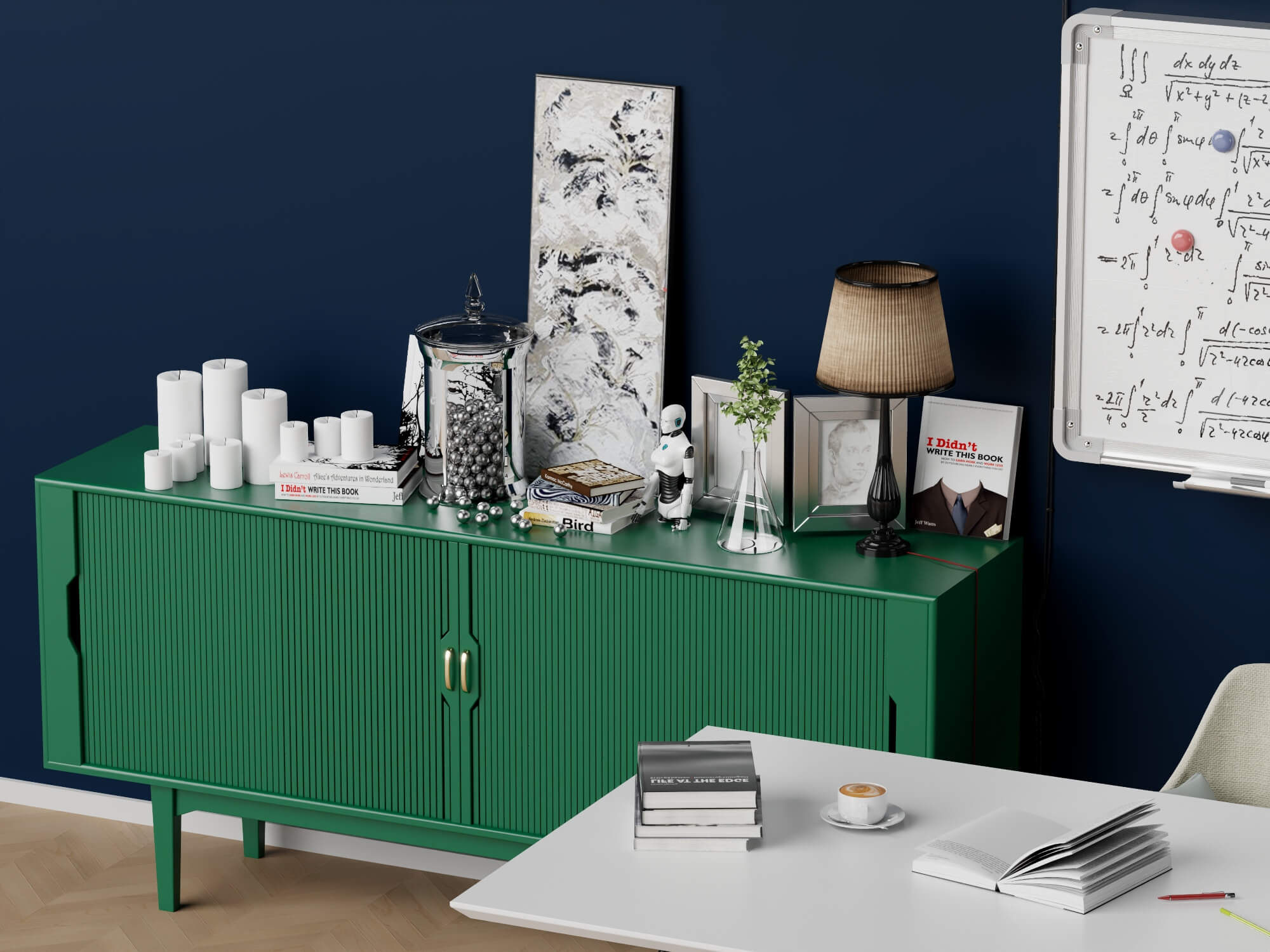 Modern Home Office Workspace Scene 3D Model