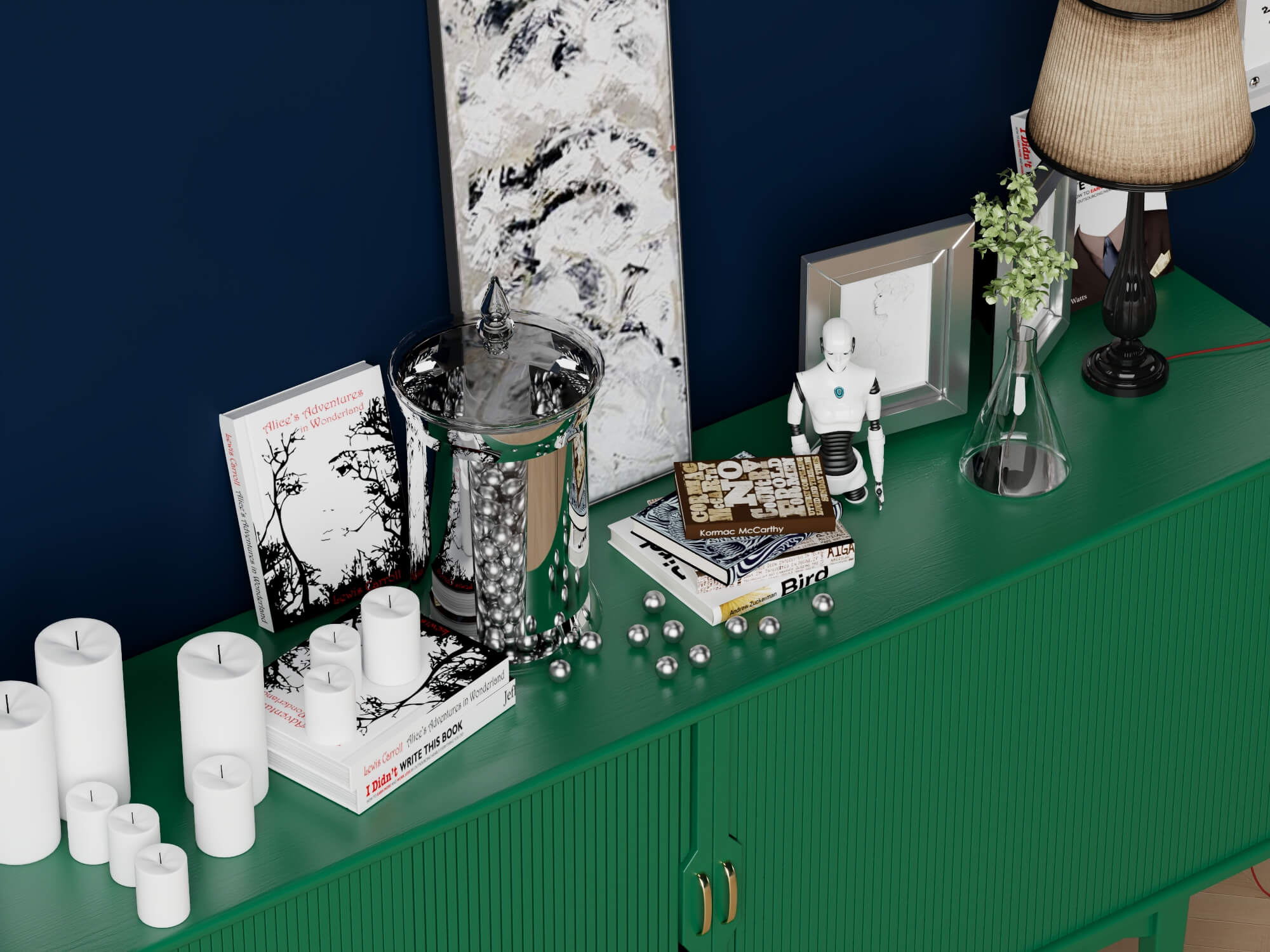 Modern Home Office Workspace Scene 3D Model