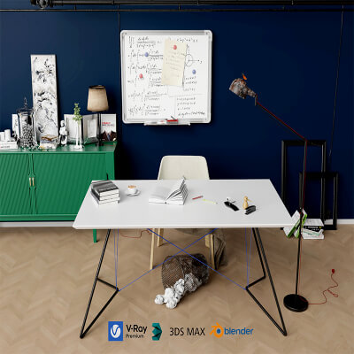 Modern Home Office Workspace Scene