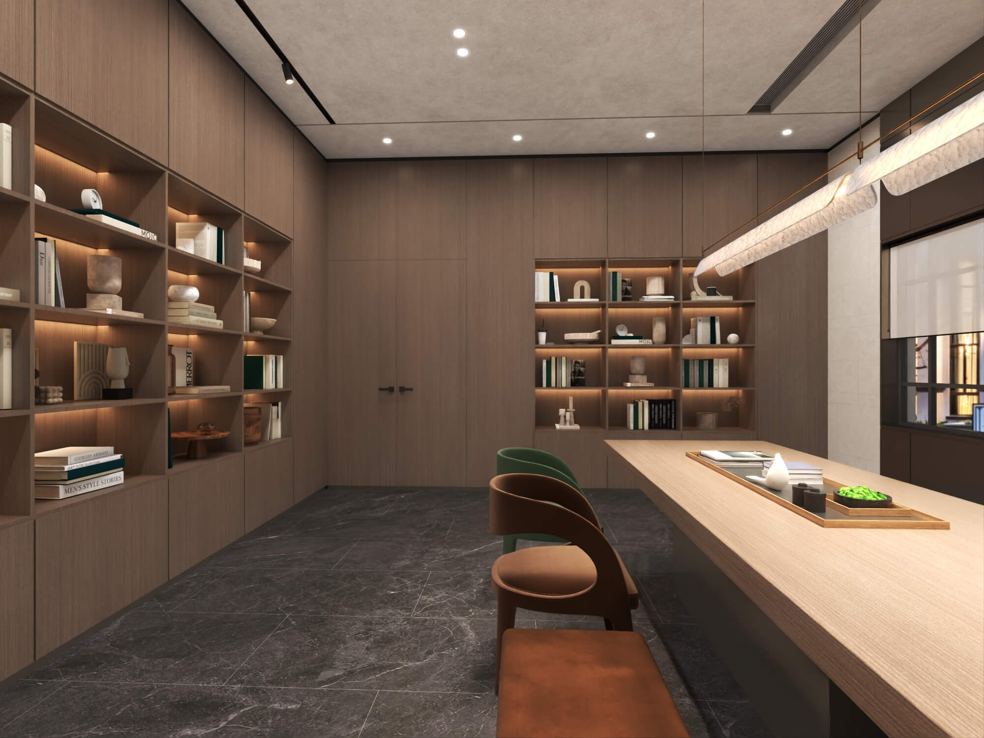Modern Hotel Lobby Reception Interior Lowpoly 3D Scene 3D Model