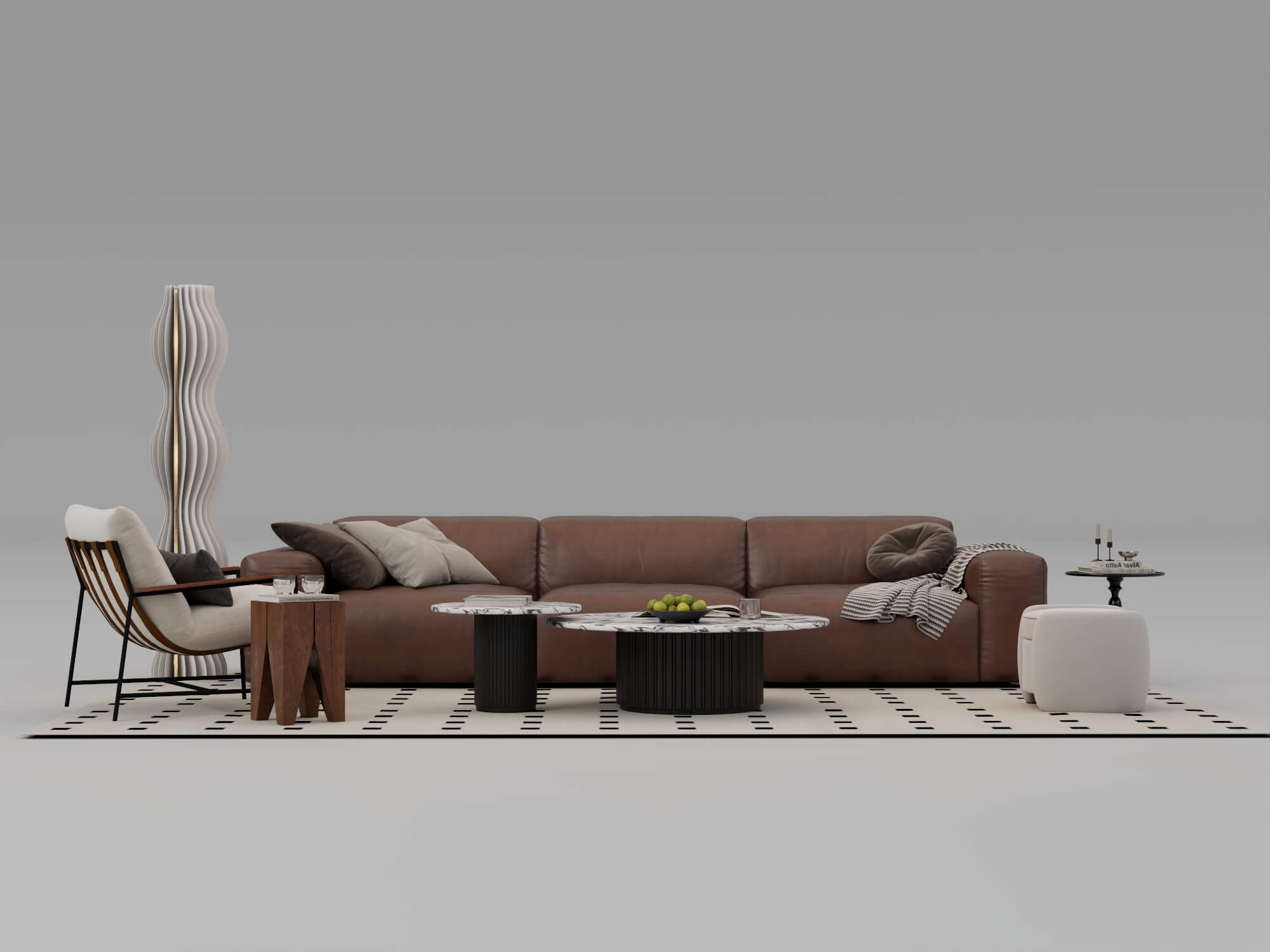 Modern Living Room Furniture Set 3D Model 3D Model