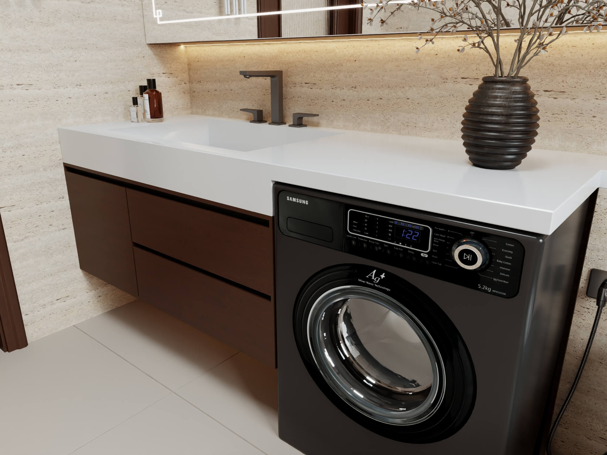 Modern Luxury Bathroom Interior 3D Model 3D Model