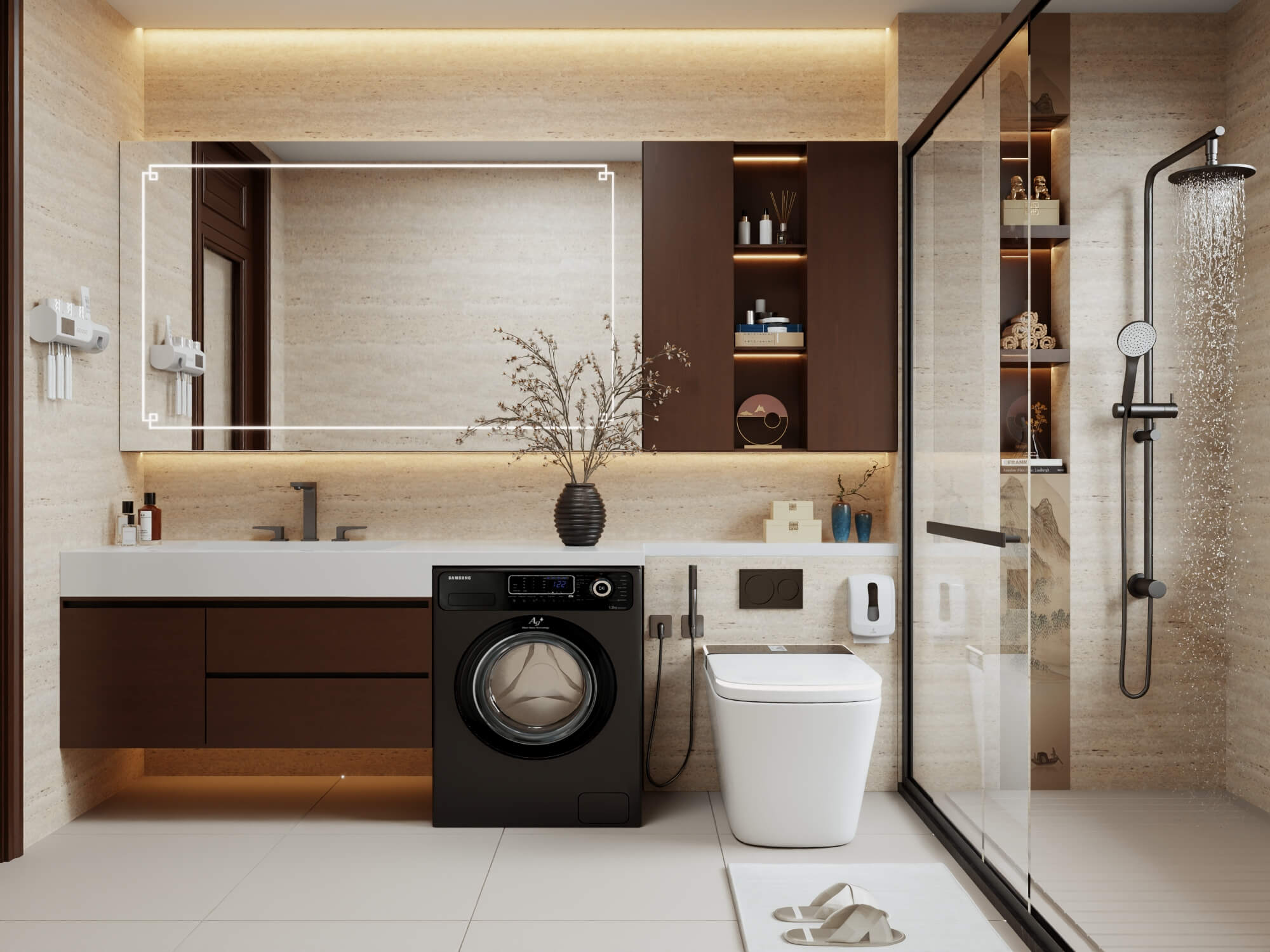 Modern Luxury Bathroom Interior 3D Model 3D Model
