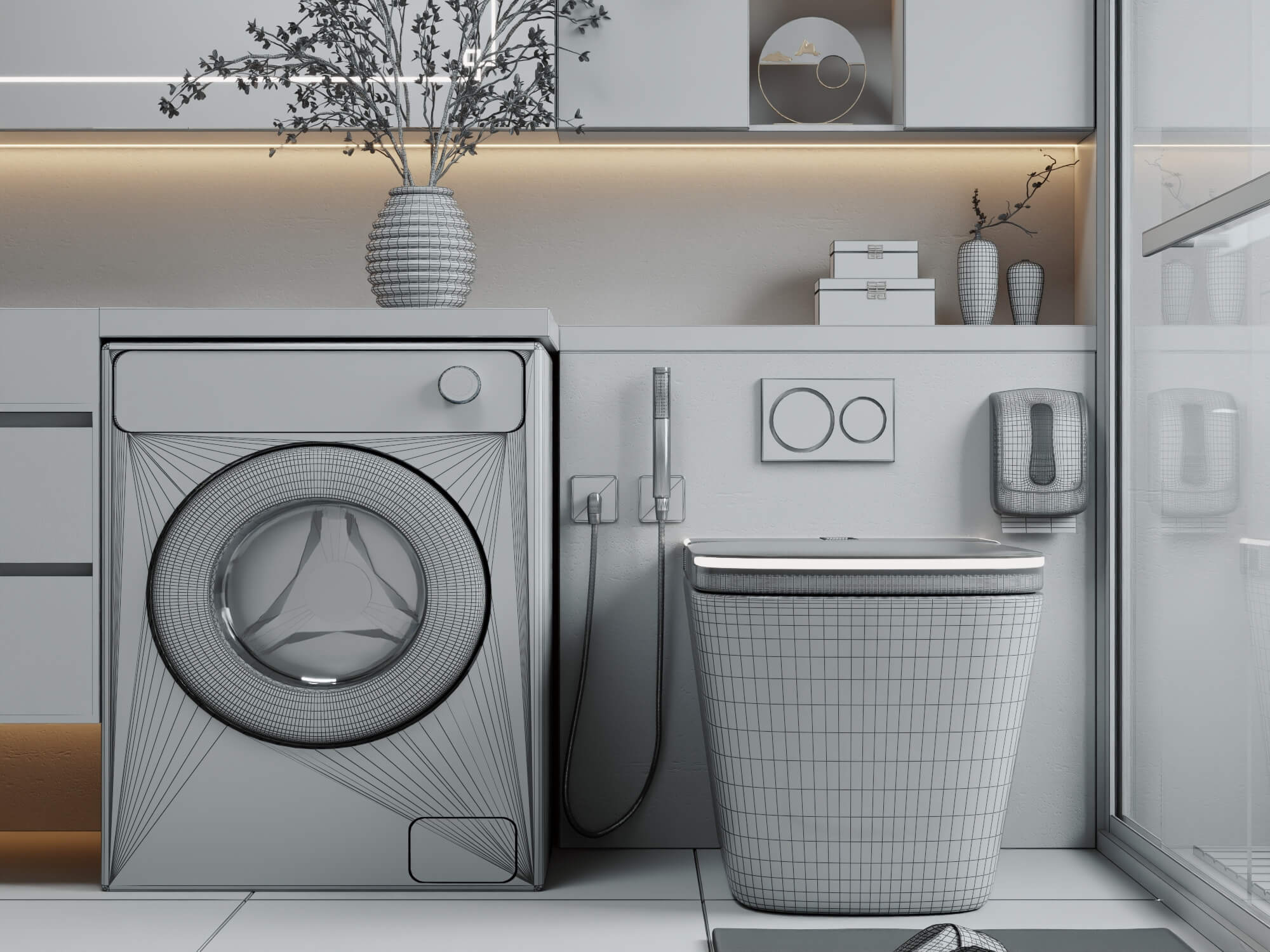Modern Luxury Bathroom Interior 3D Model 3D Model