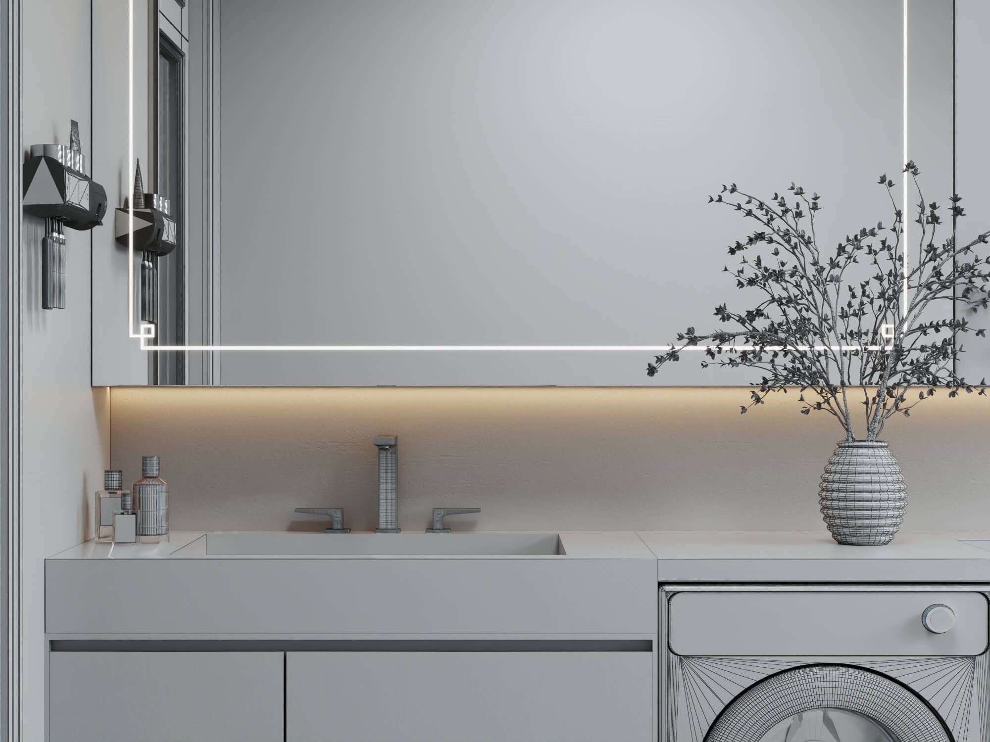 Modern Luxury Bathroom Interior 3D Model 3D Model