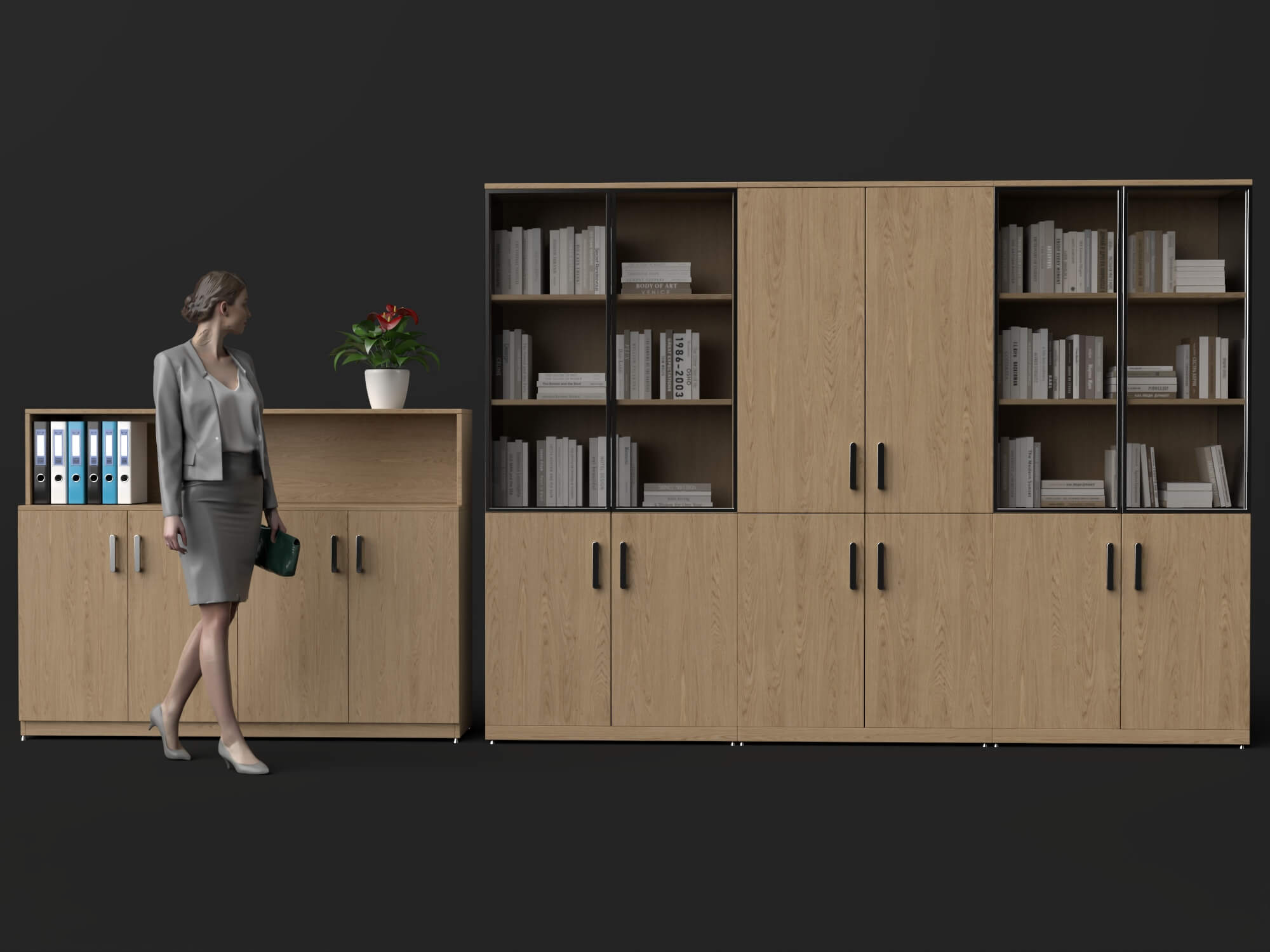 Modern Office Storage Cabinet Pack 3d Model 3D Model