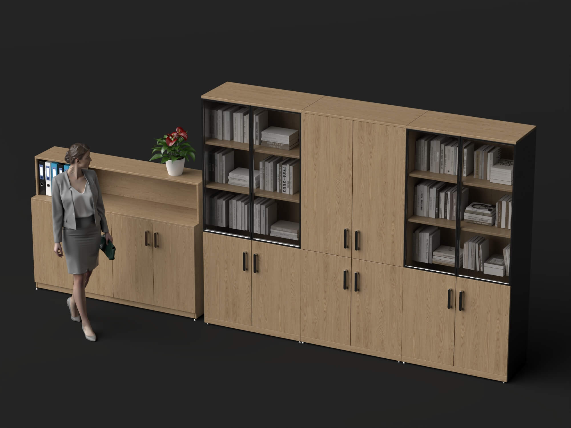 Modern Office Storage Cabinet Pack 3d Model 3D Model