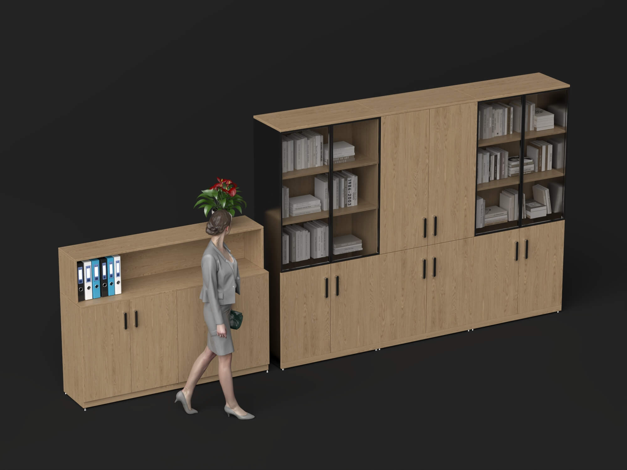 Modern Office Storage Cabinet Pack 3d Model 3D Model