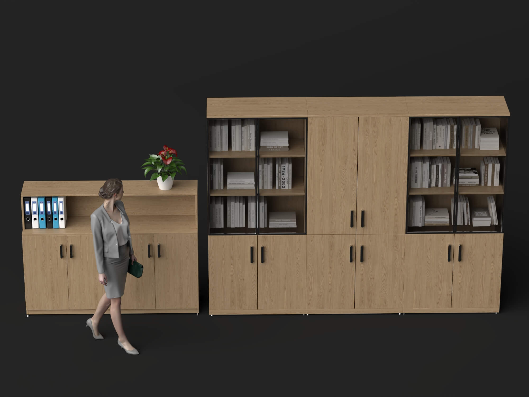 Modern Office Storage Cabinet Pack 3d Model 3D Model