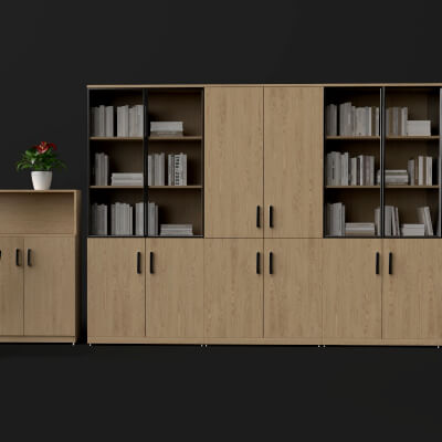 Modern Office Storage Cabinet Pack 3d Model