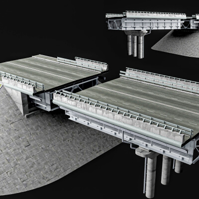 Modular Highway Overpass 3D Model
