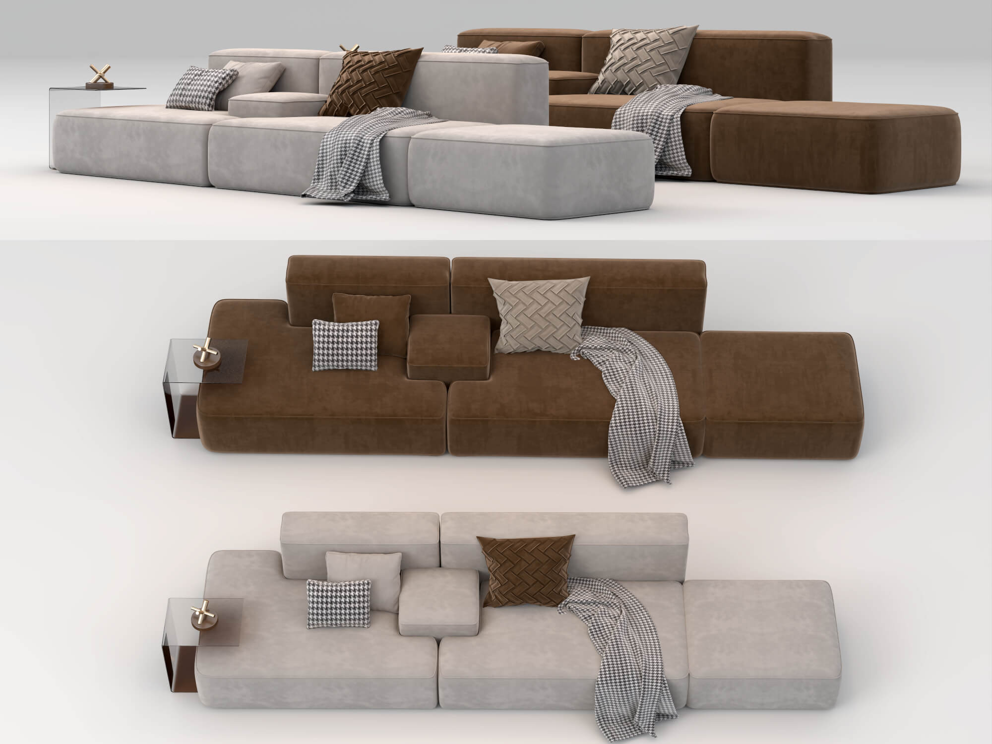 Modular Sectional Sofas 3D Model Pack 3D Model