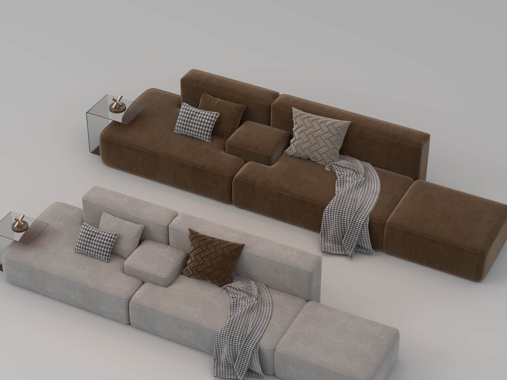 Modular Sectional Sofas 3D Model Pack 3D Model