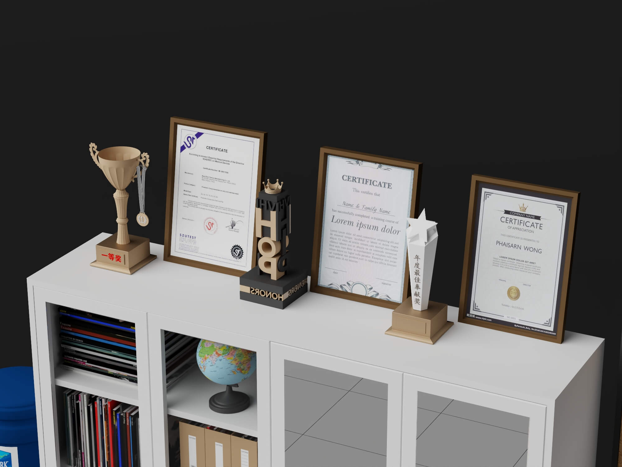 Office Document Storage Station Low Poly 3D Model 3D Model