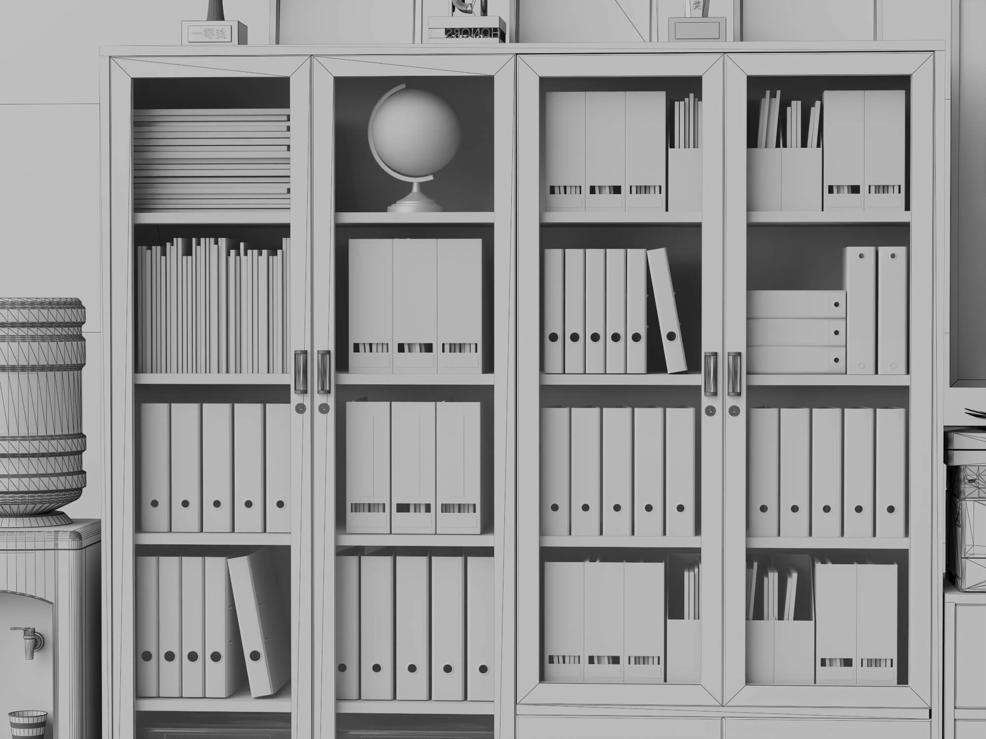 Office Document Storage Station Low Poly 3D Model 3D Model