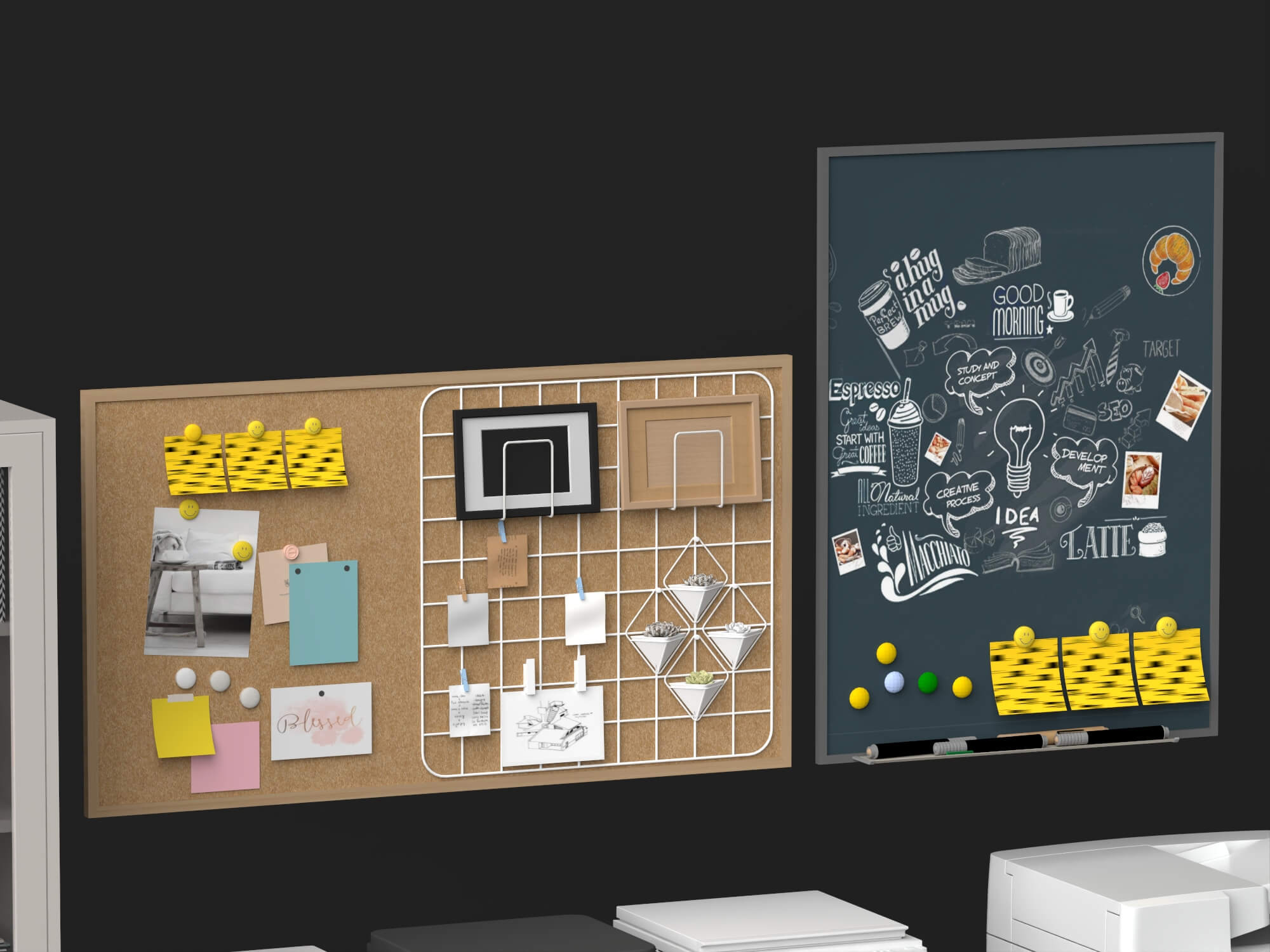 Office Printer and Storage Cabinet Lowpoly 3D Model 3D Model